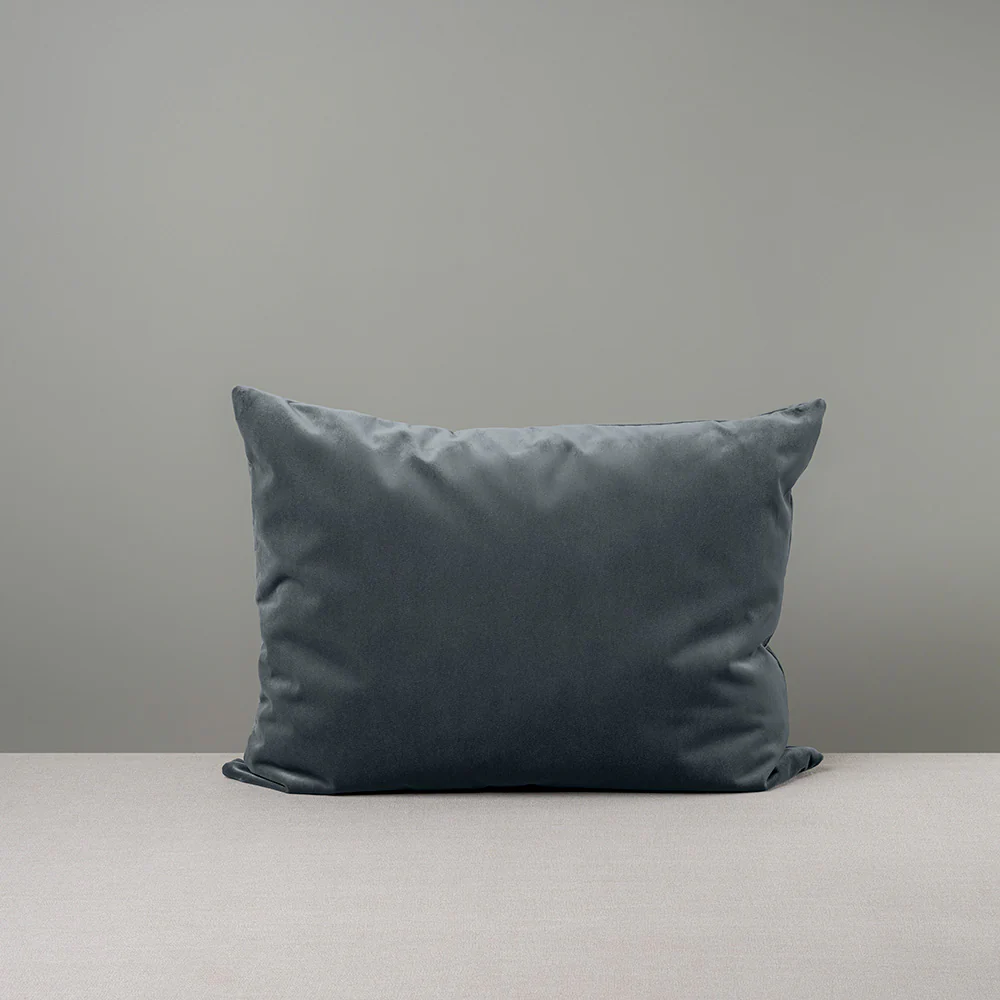 Rectangle Lollop Cushion in Intelligent Velvet, Mercury - Image 6