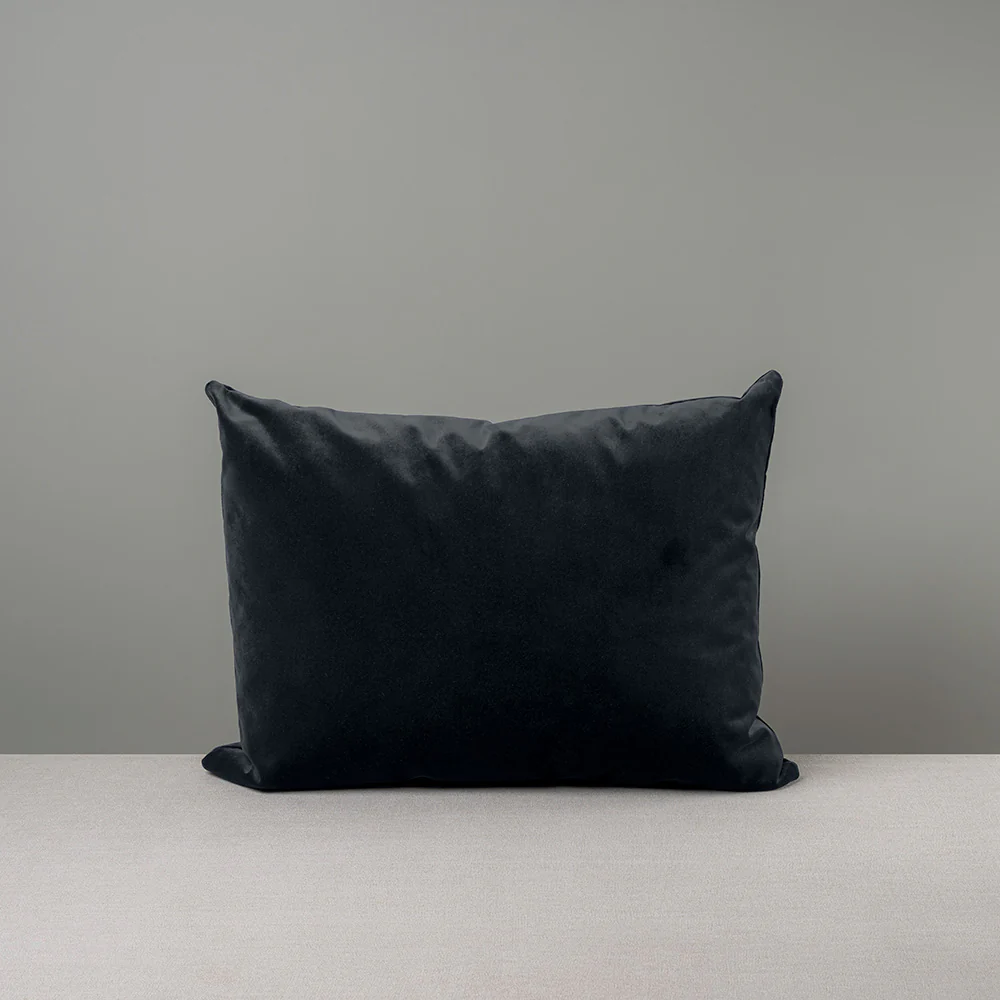 Rectangle Lollop Cushion in Intelligent Velvet, Black Onyx - Image 6