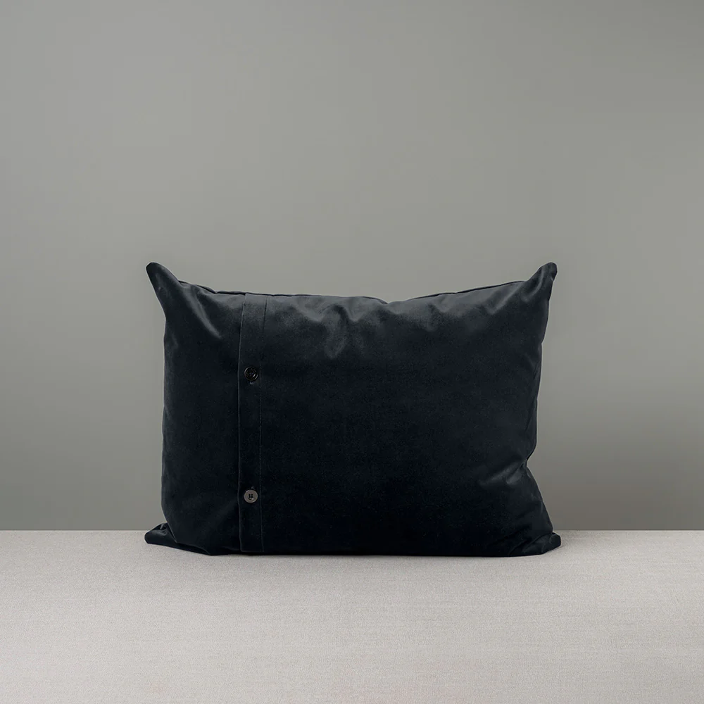 Rectangle Lollop Cushion in Intelligent Velvet, Black Onyx - Image 7