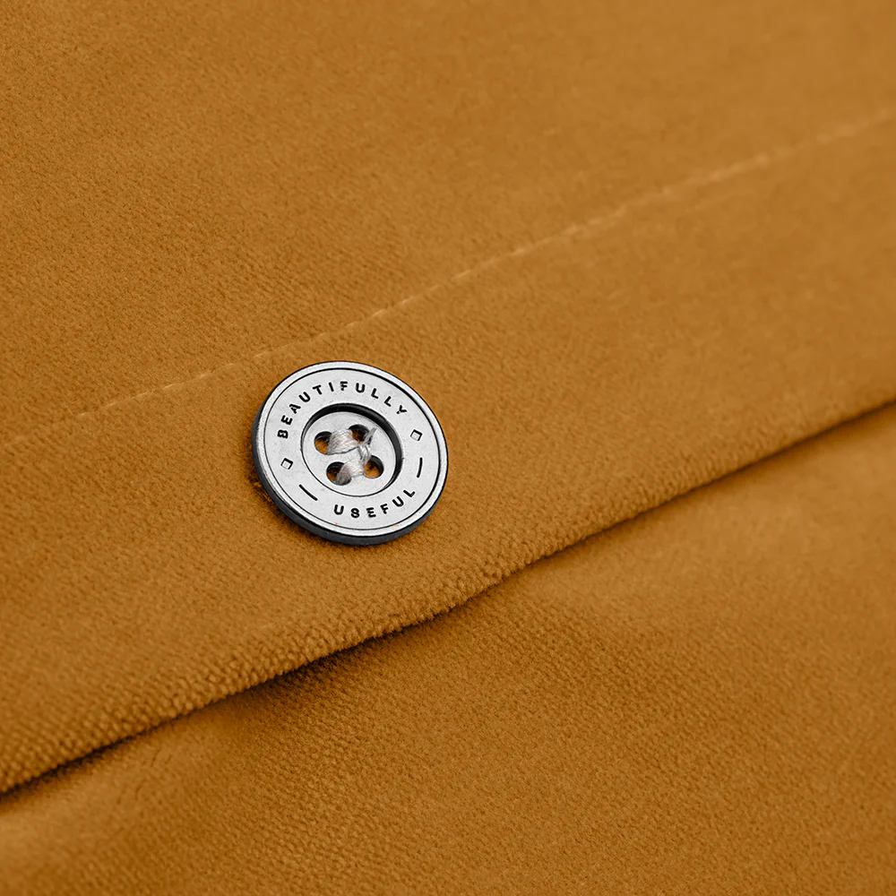 Rectangle Lollop Cushion in Intelligent Velvet, Spice - Image 3