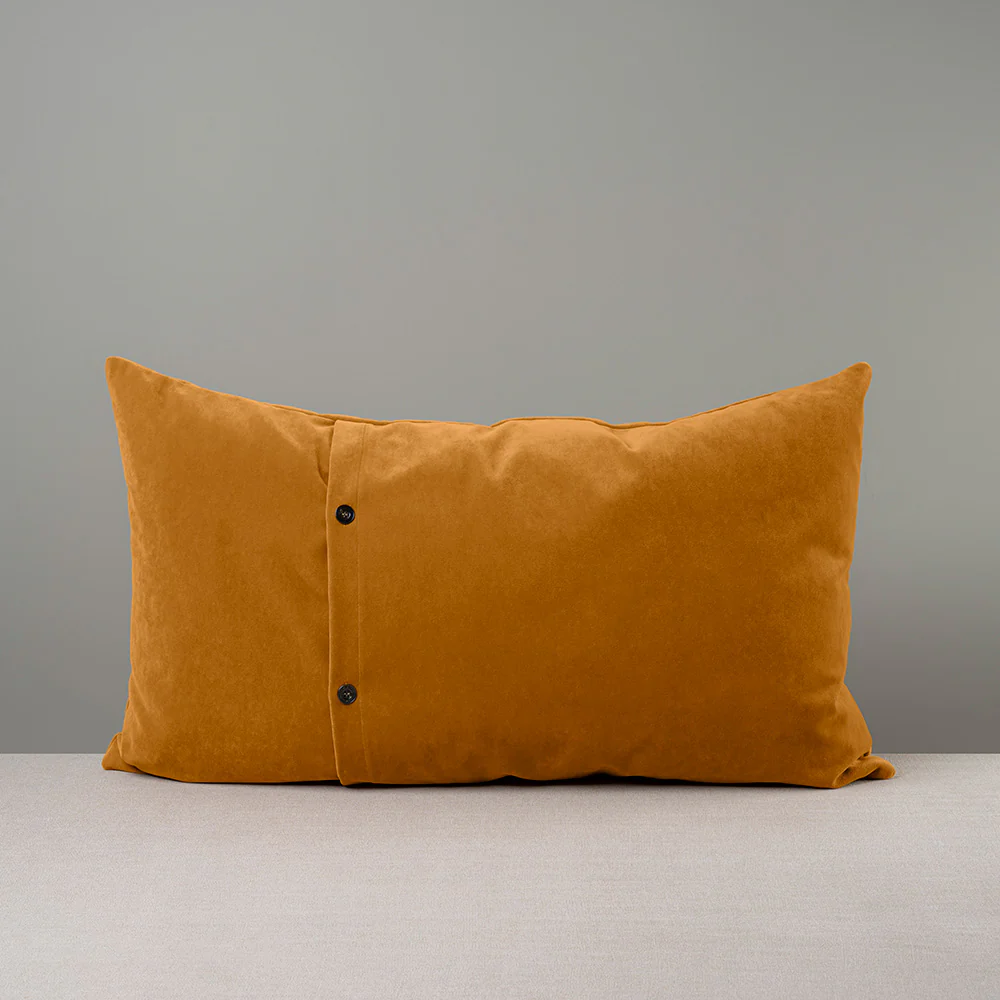 Rectangle Lollop Cushion in Intelligent Velvet, Spice - Image 5