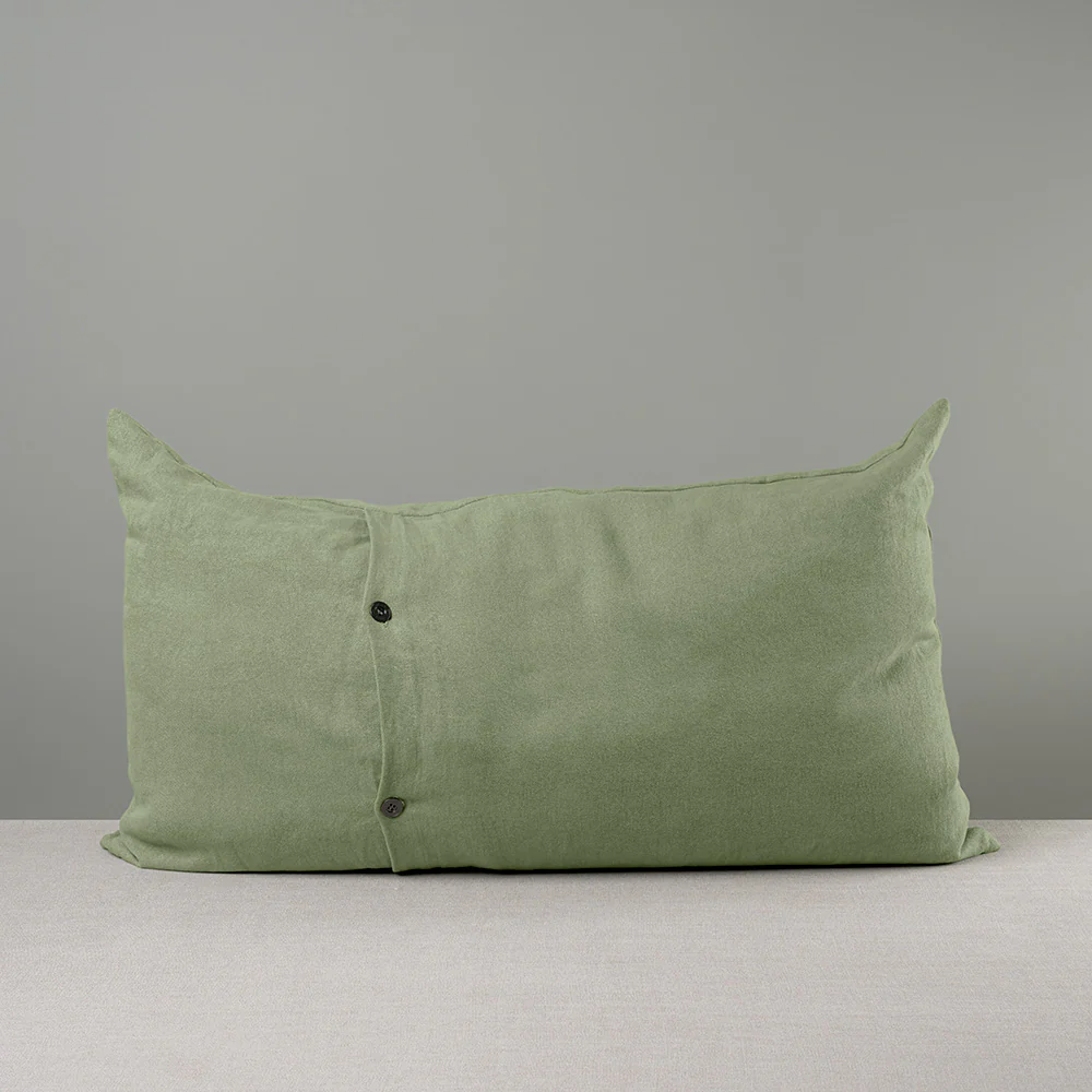 Rectangle Lollop Cushion in Laidback Linen, Moss - Image 5