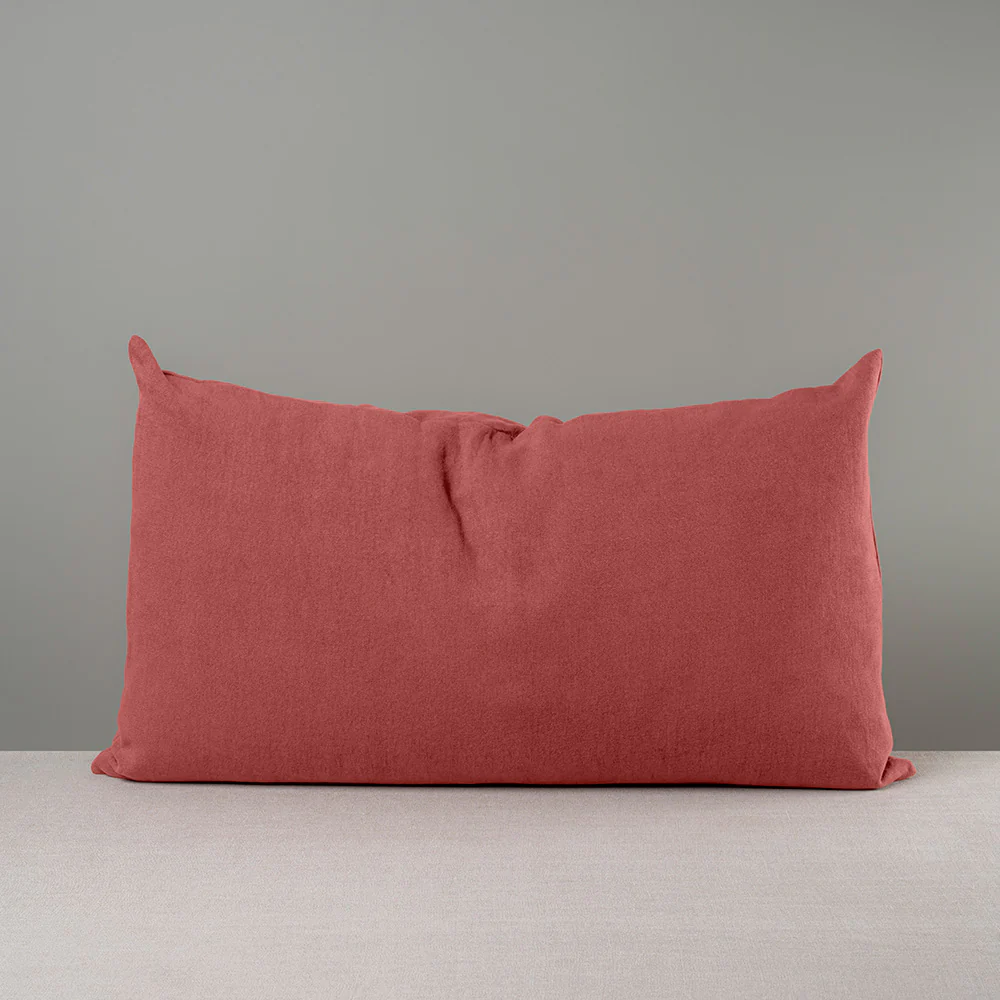 Rectangle Lollop Cushion in Laidback Linen, Rouge - Image 4