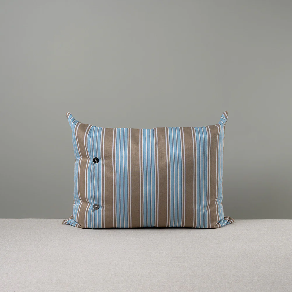 Rectangle Lollop Cushion in Regatta Cotton, Blue - Image 8