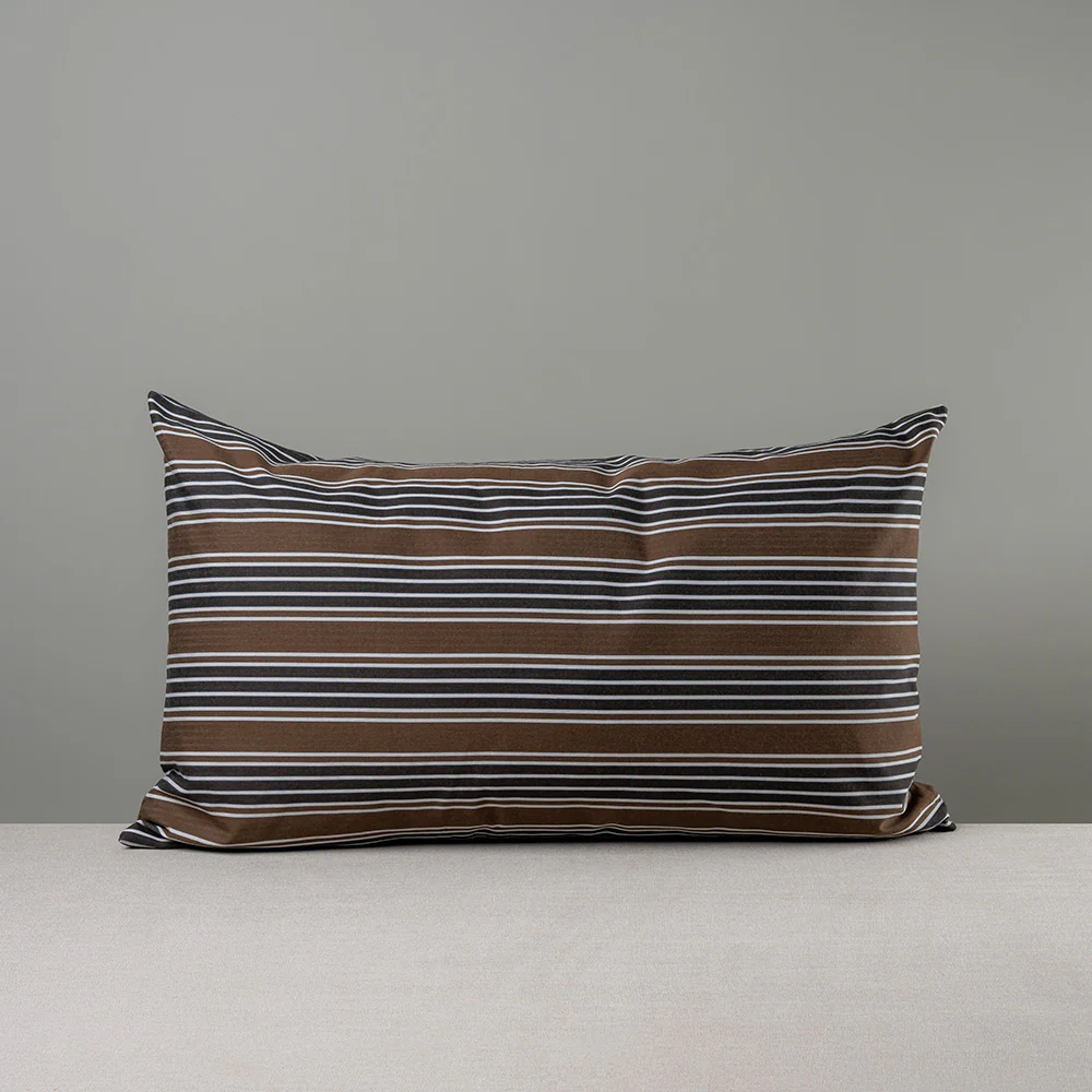 Rectangle Lollop Cushion in Regatta Cotton, Charcoal - Image 3