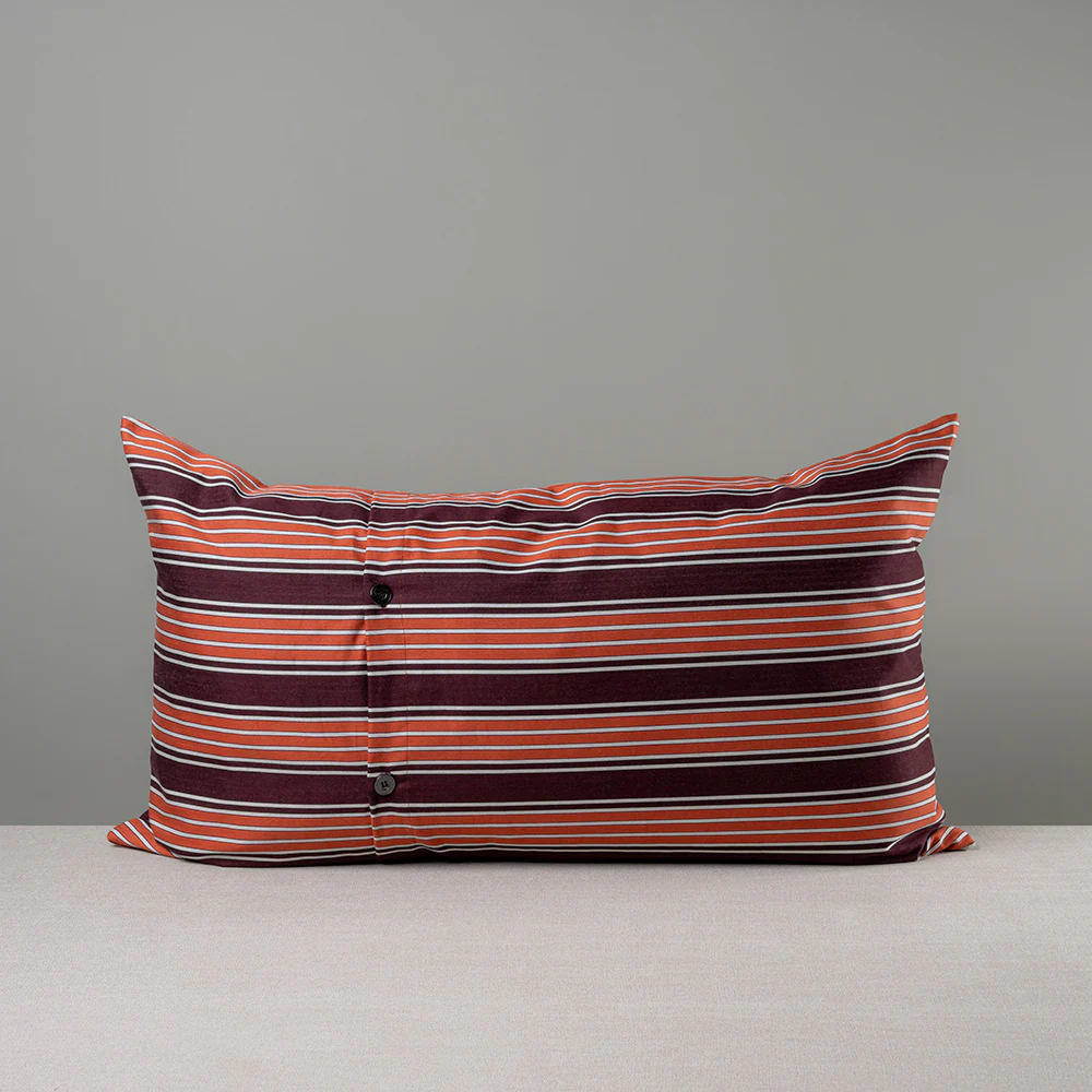 Rectangle Lollop Cushion in Regatta Cotton, Flame - Image 6