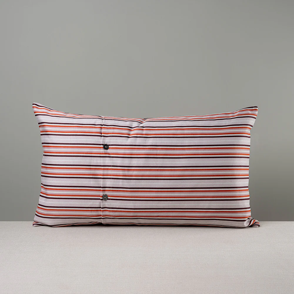 Rectangle Lollop Cushion in Slow Lane Cotton Linen, Berry - Image 6