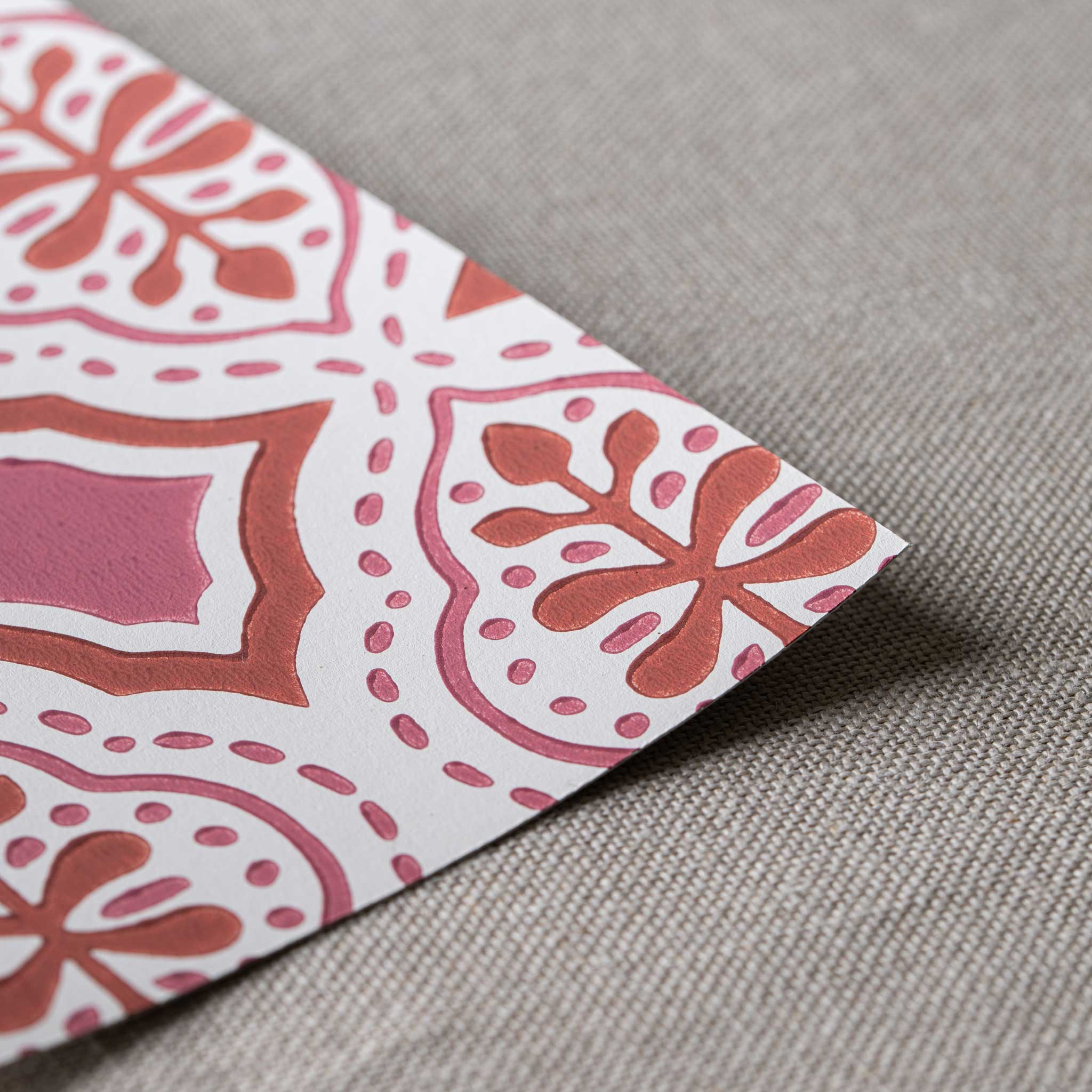 Rhombus Wallpaper in Rhubarb and Pink - Image 7
