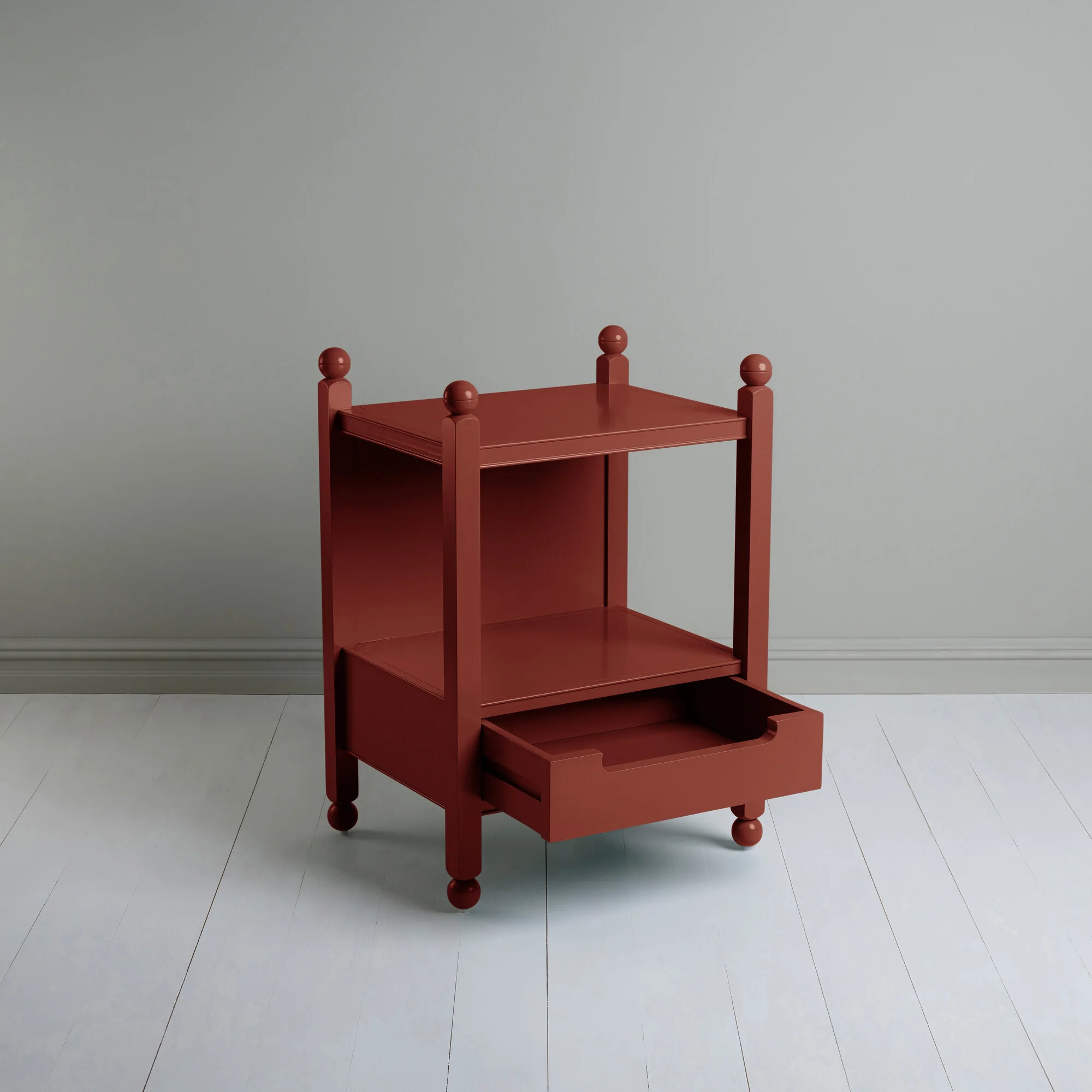 Slumber Bedside Table, Berry Red - Image 3