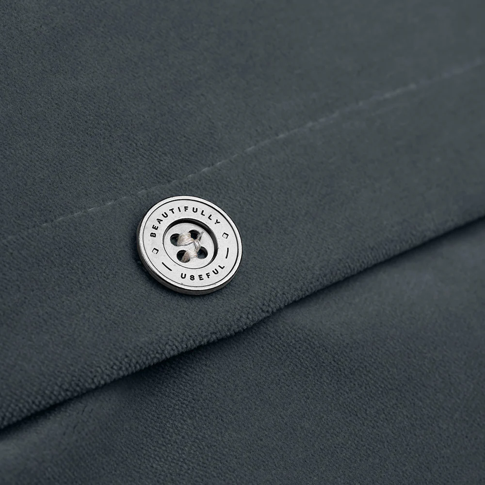 Square Kip Cushion in Intelligent Velvet, Mercury - Image 3