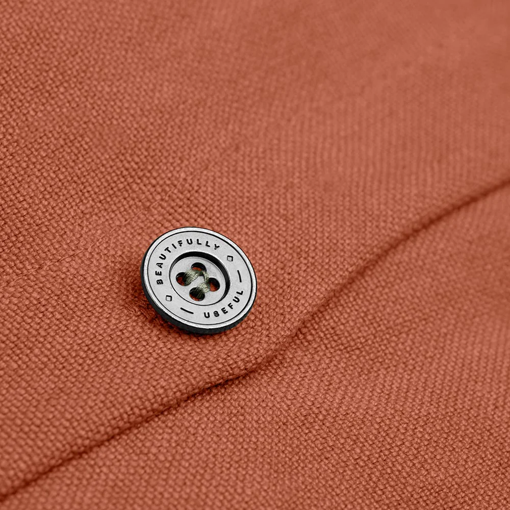 Square Kip Cushion in Laidback Linen, Cayenne - Image 3
