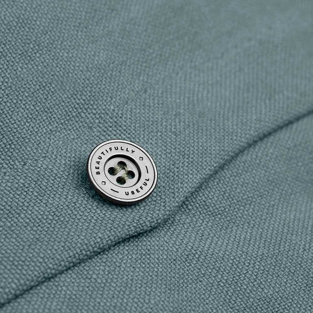 Square Kip Cushion in Laidback Linen, Cerulean - Image 3