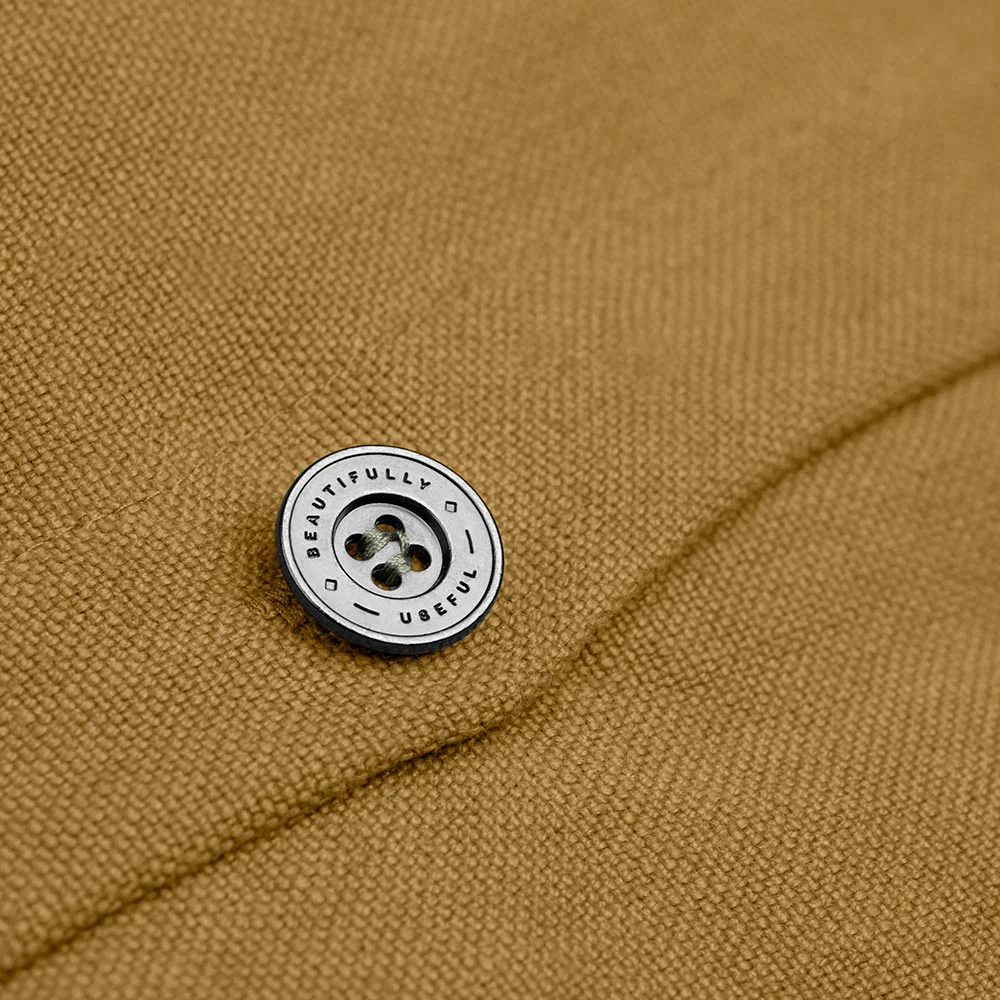Square Kip Cushion in Laidback Linen, Ochre - Image 3