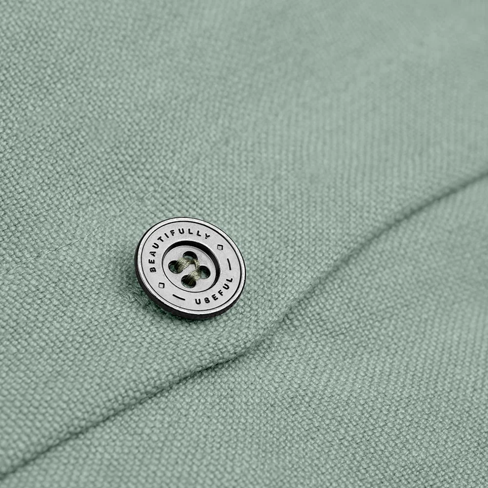 Square Kip Cushion in Laidback Linen, Sky - Image 3