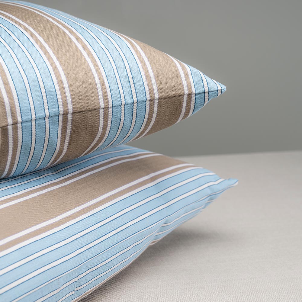 Square Kip Cushion in Regatta Cotton, Blue - Image 3