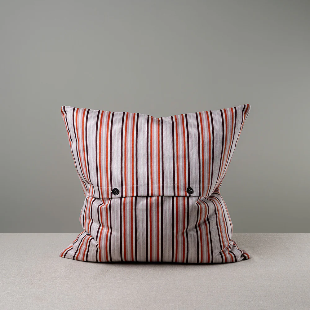 Square Kip Cushion in Slow Lane Cotton Linen, Berry - Image 5