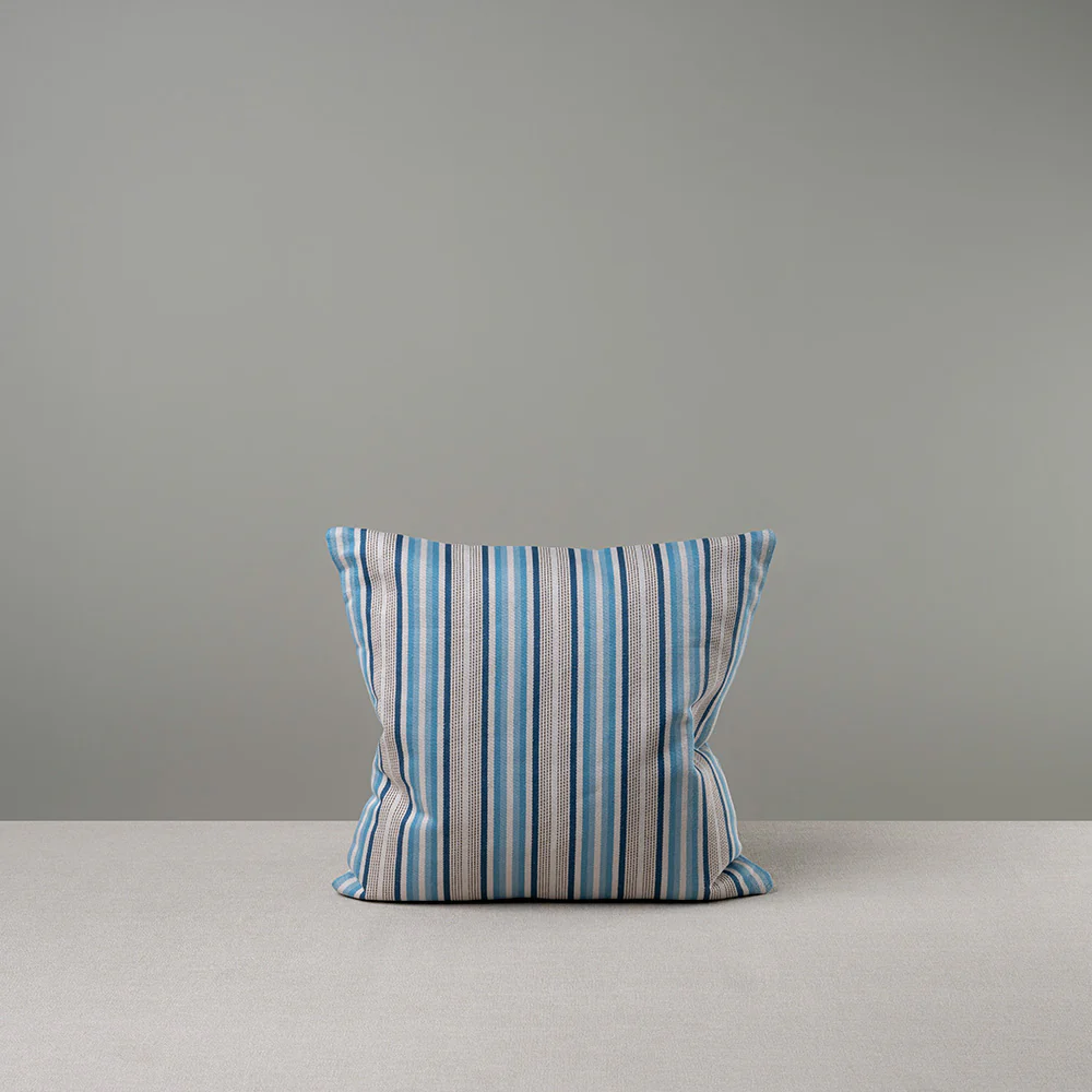 Square Kip Cushion in Slow Lane Cotton Linen, Blue - Image 8