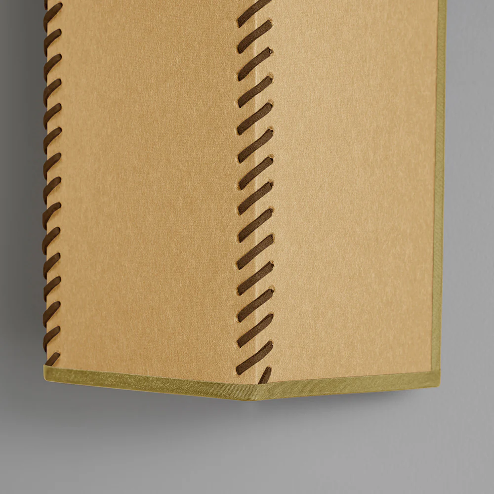 Stitch In Time Wall Light in Mustard with Antique Gold Trim - Image 5