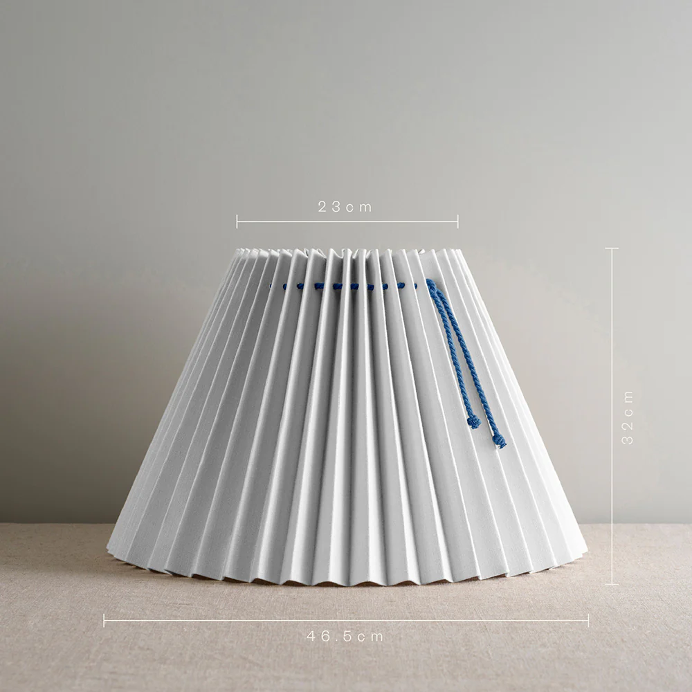 Sunburst Concertina Natural Pleat Lamp Shade with Peacock Blue Cord - Image 8