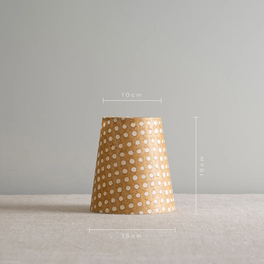 Focused Empire Batik Paper Lamp Shade in Spotty Dotty Tan - Image 5