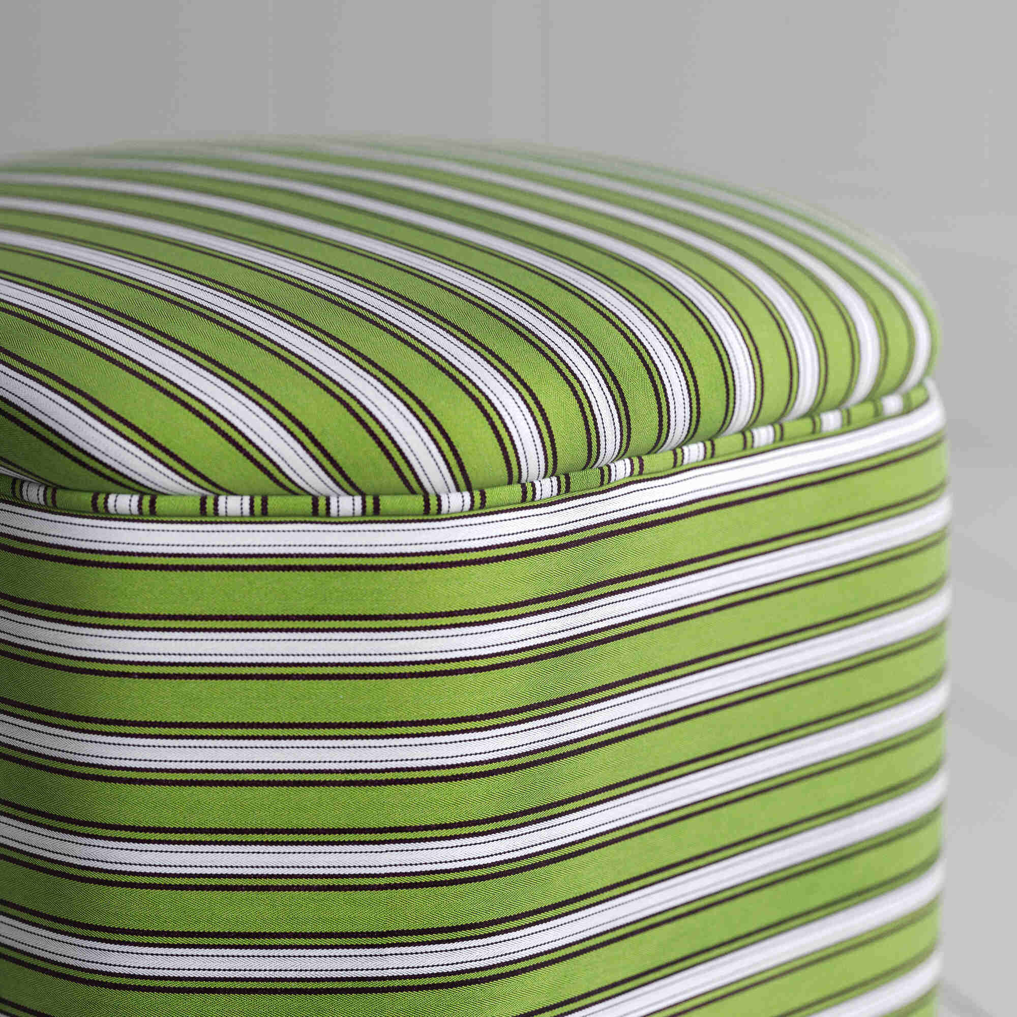Thither Hexagonal Ottoman in Colonnade Cotton, Green and Wine - Image 5
