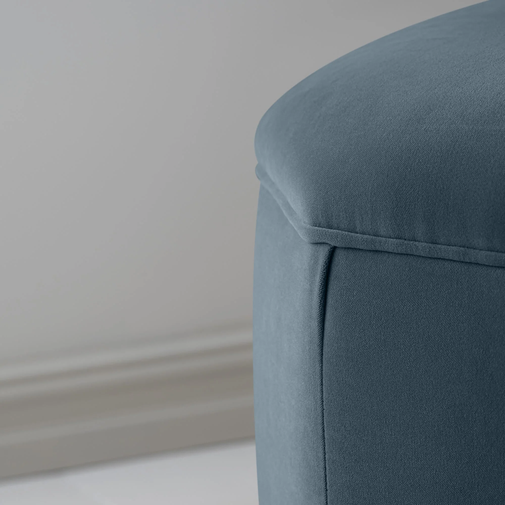 Thither Hexagonal Ottoman in Intelligent Velvet Aegean - Image 5