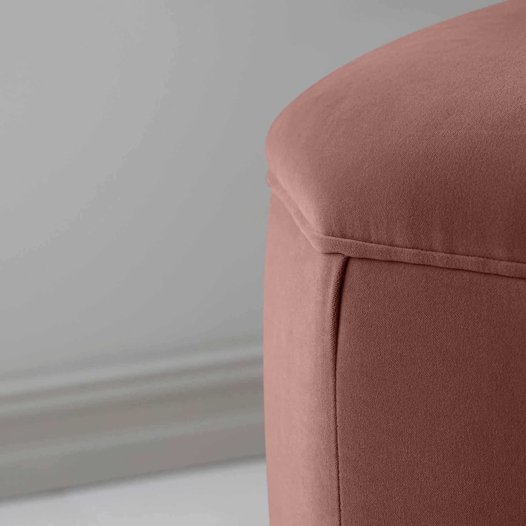 Thither Hexagonal Ottoman in Intelligent Velvet Damson - Image 3