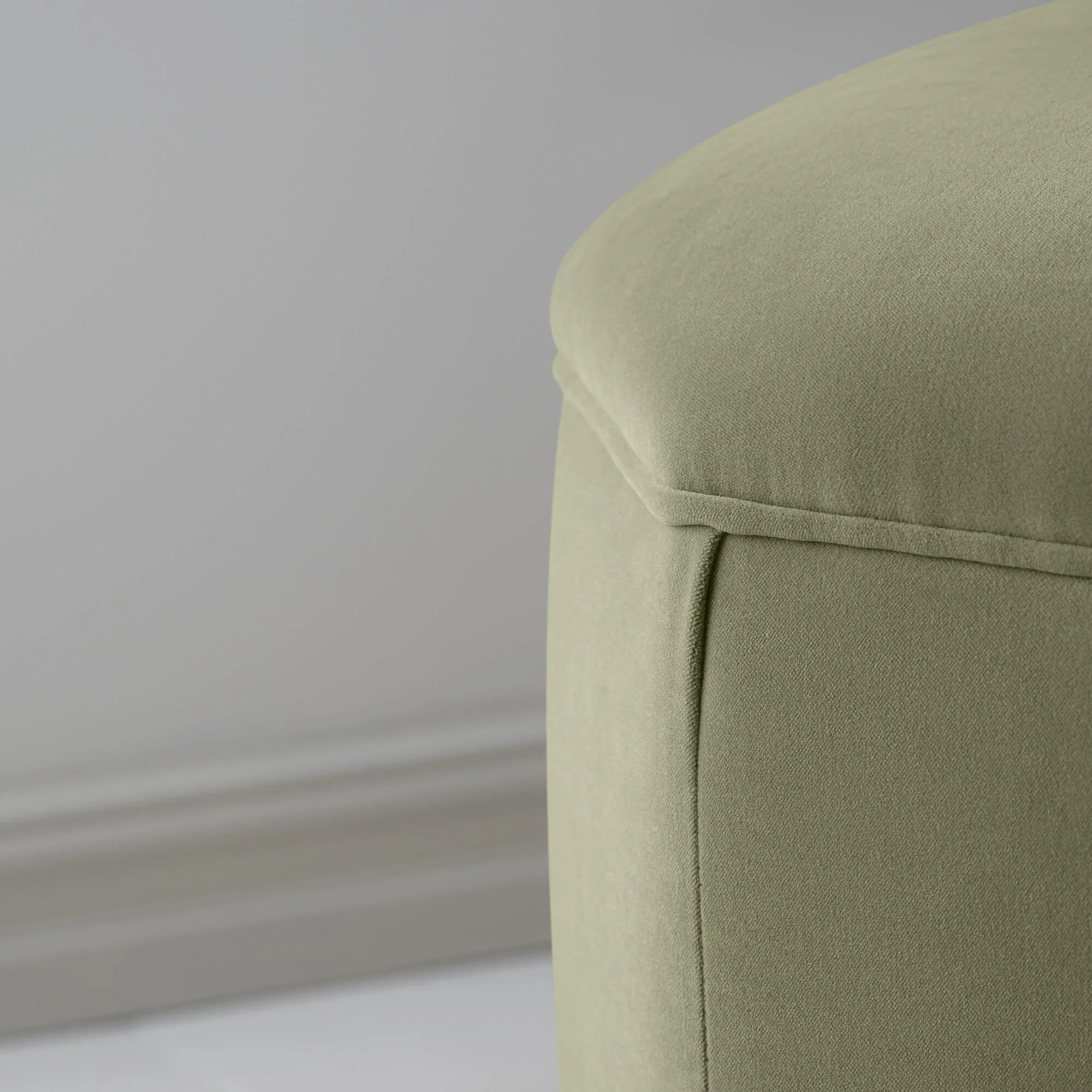 Thither Hexagonal Ottoman in Intelligent Velvet Green Tea - Image 5