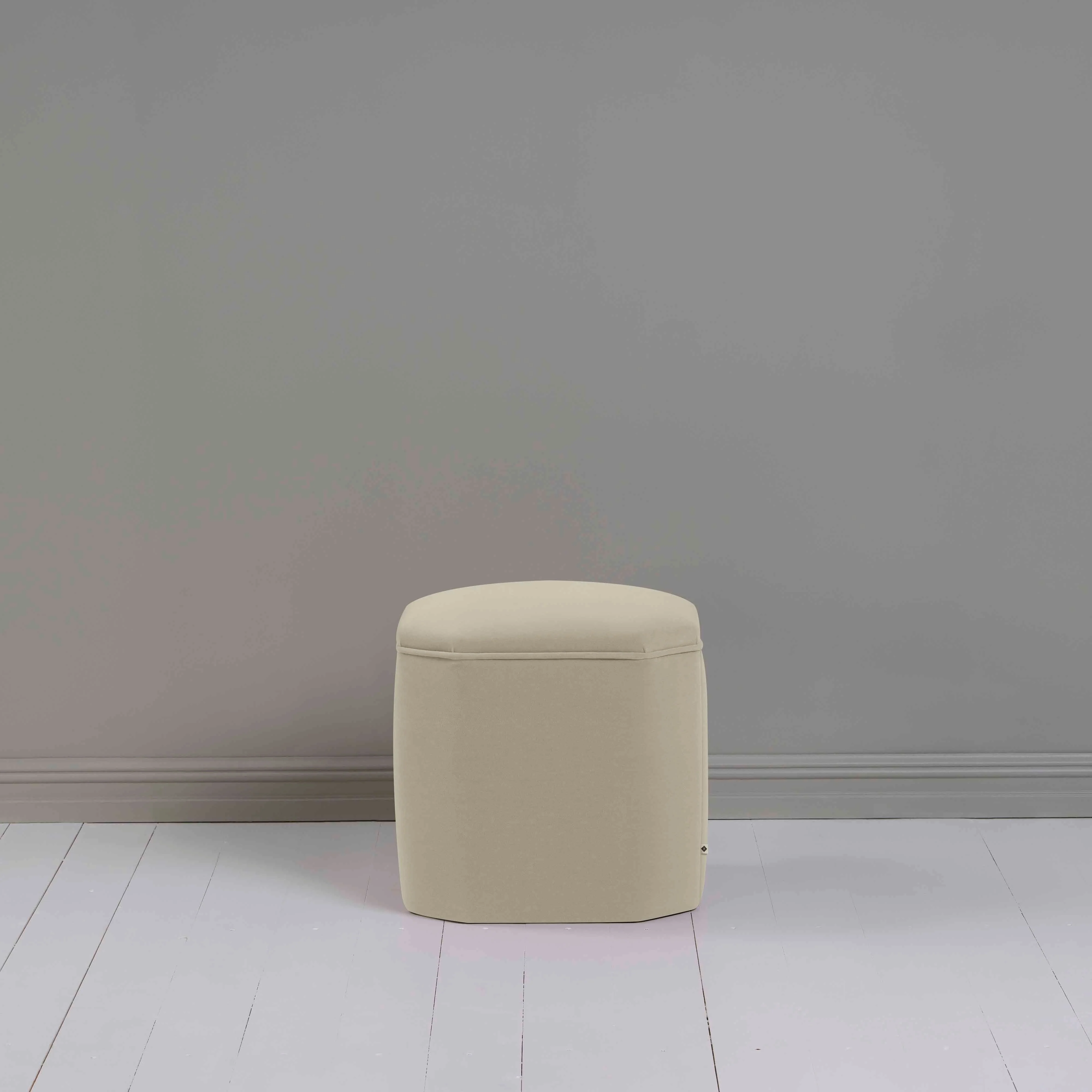 Thither Hexagonal Ottoman in Intelligent Velvet Moonstone - Image 3