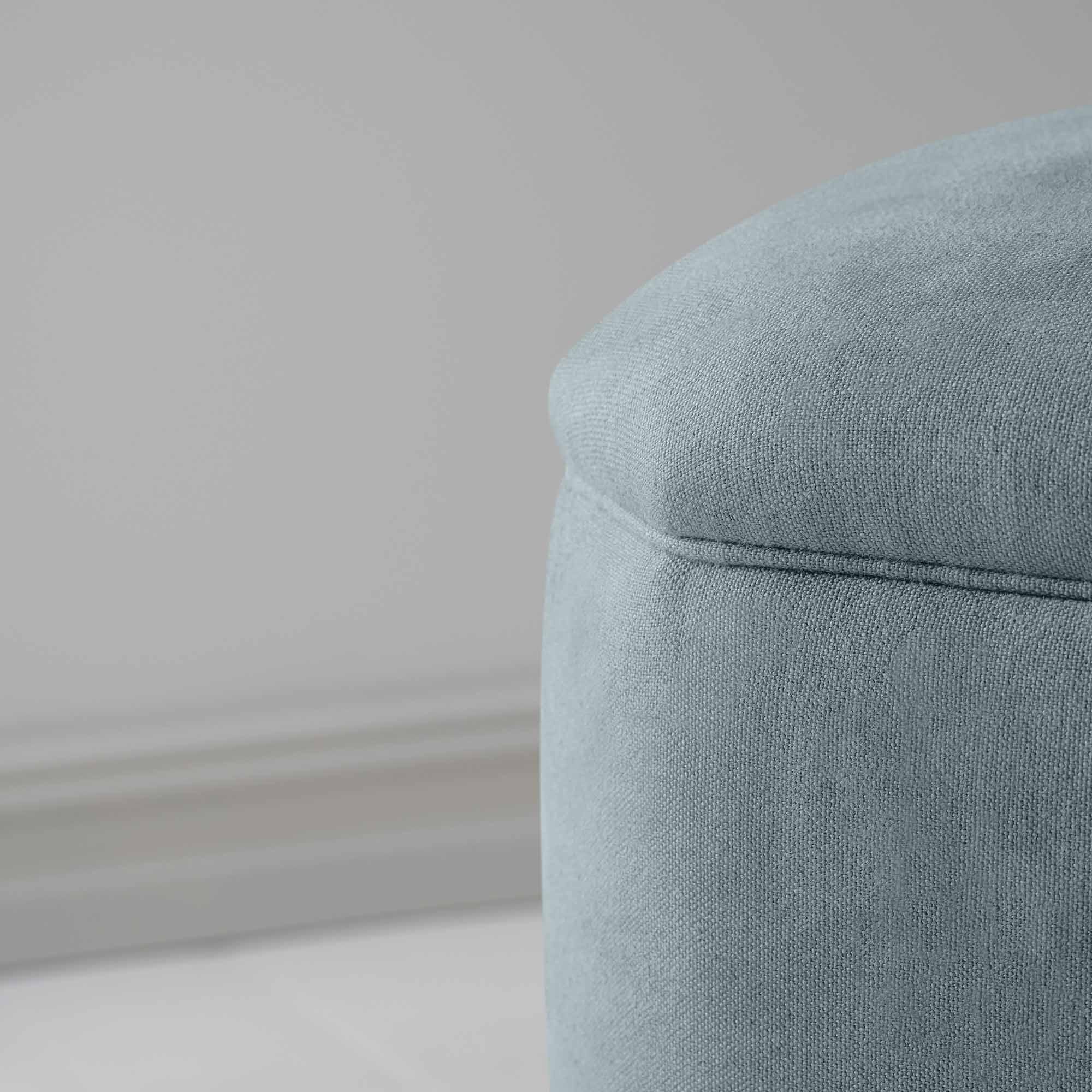 Thither Hexagonal Ottoman in Laidback Linen Cerulean - Image 5