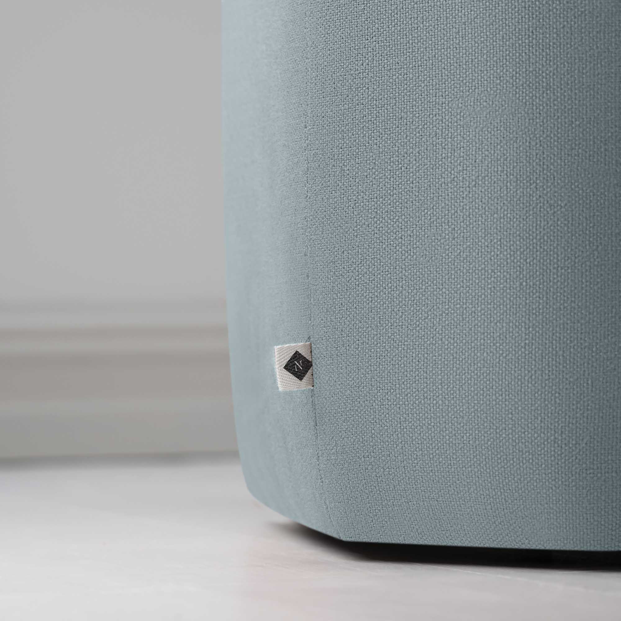 Thither Hexagonal Ottoman in Laidback Linen Cerulean - Image 6