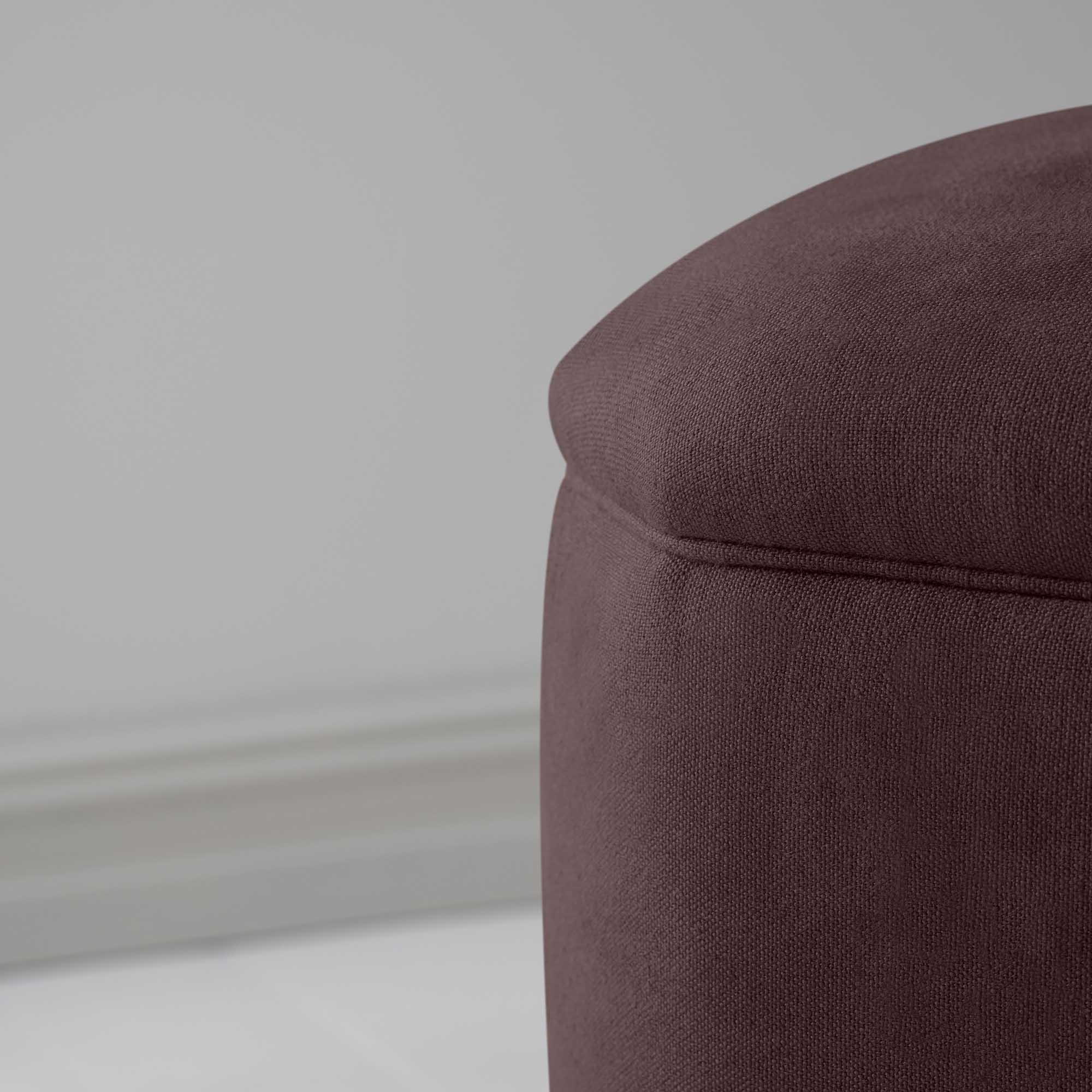 Thither Hexagonal Ottoman in Laidback Linen Damson - Image 5