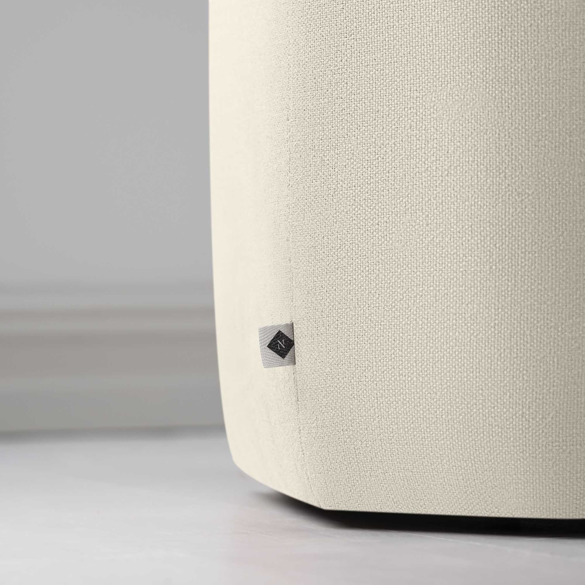 Thither Hexagonal Ottoman in Laidback Linen Dove - Image 6