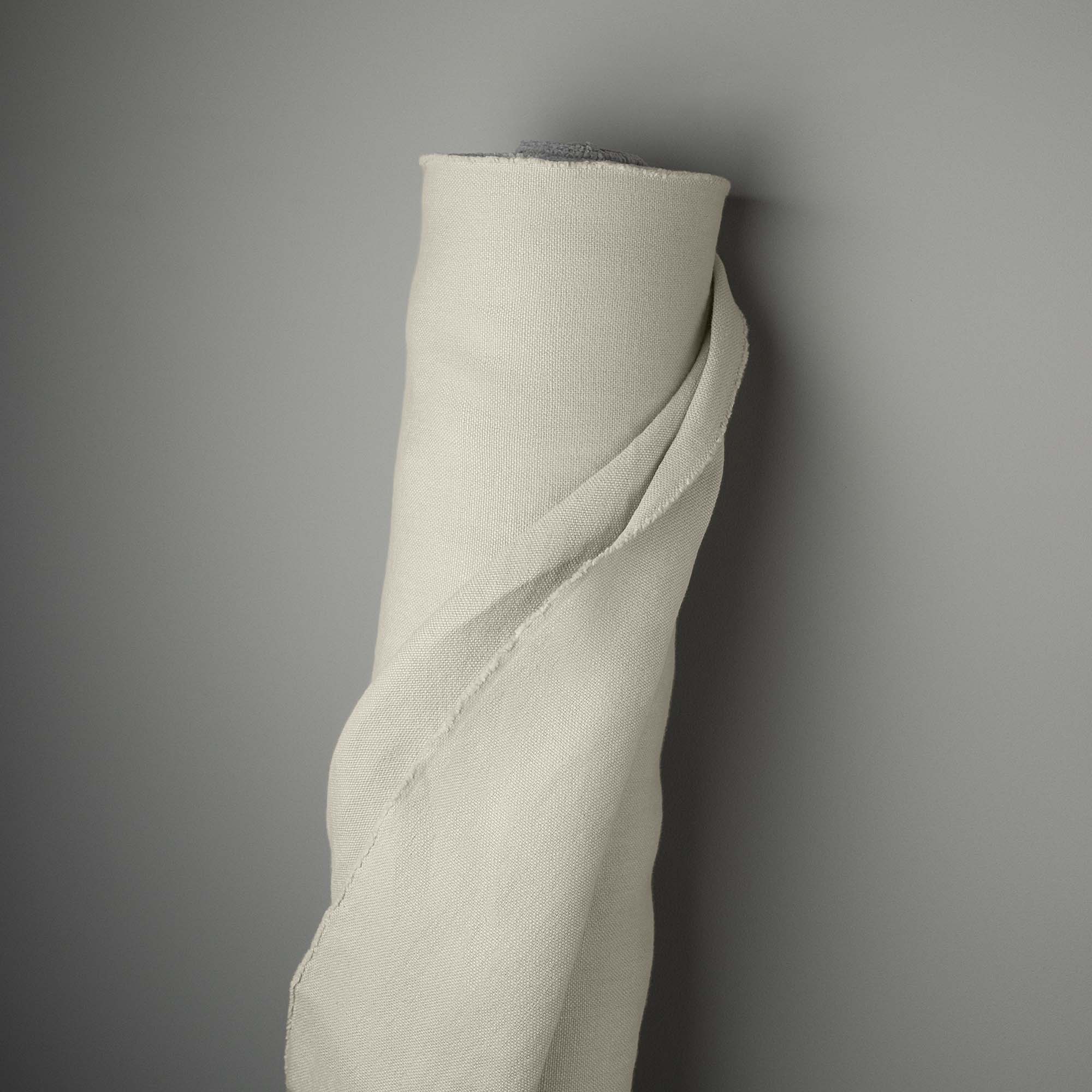 Thither Hexagonal Ottoman in Laidback Linen Dove - Image 8