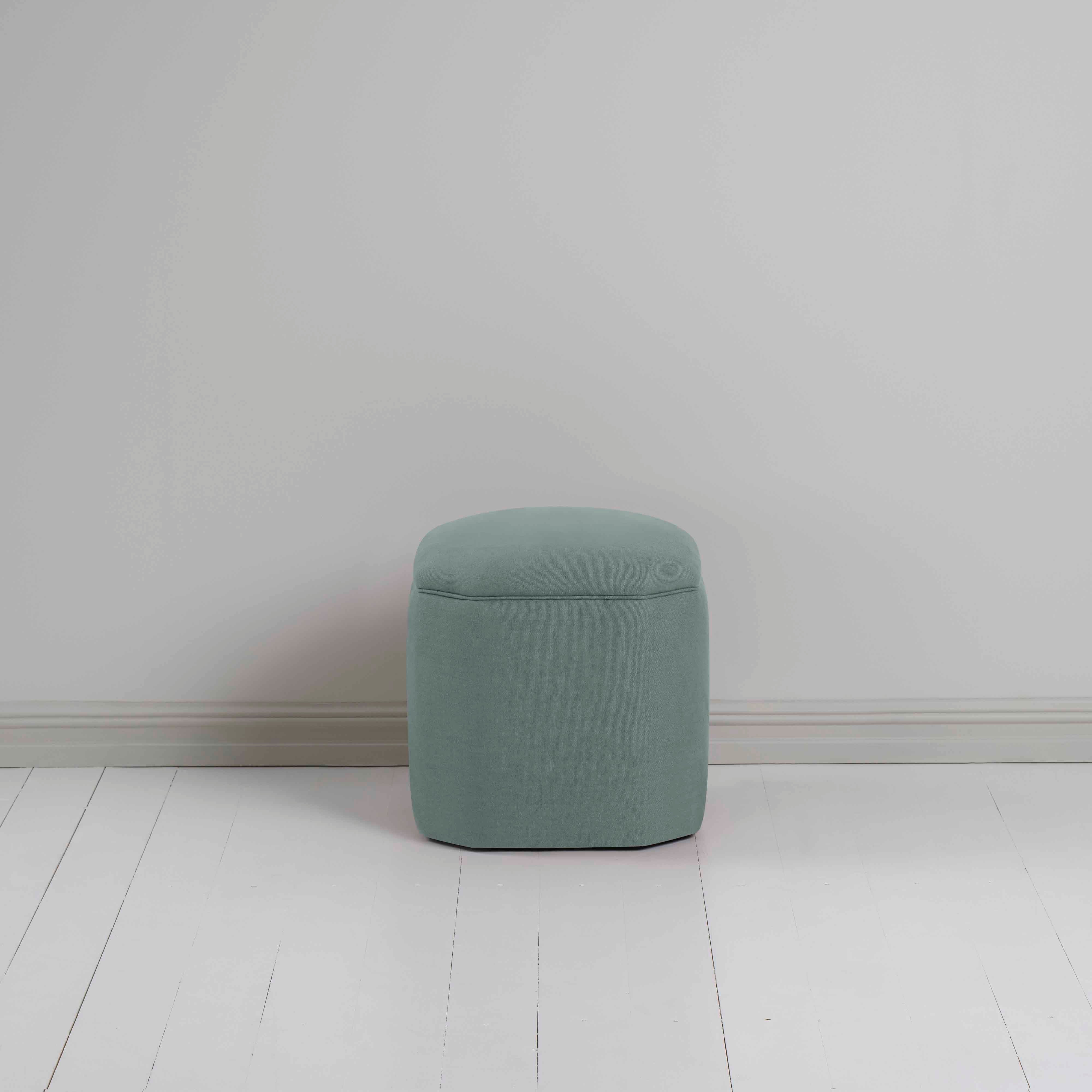 Thither Hexagonal Ottoman in Laidback Linen Mineral - Image 3