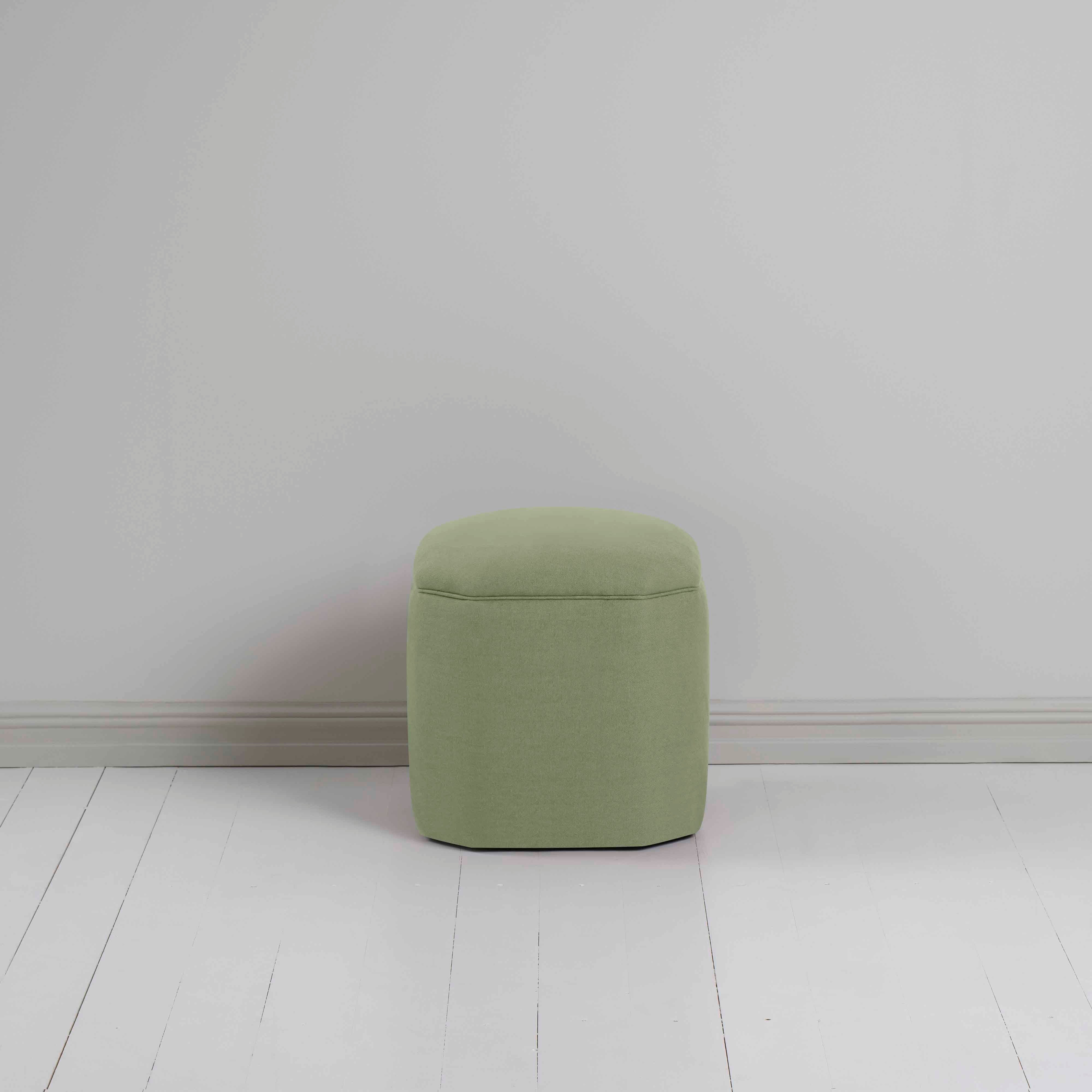 Thither Hexagonal Ottoman in Laidback Linen Moss - Image 3