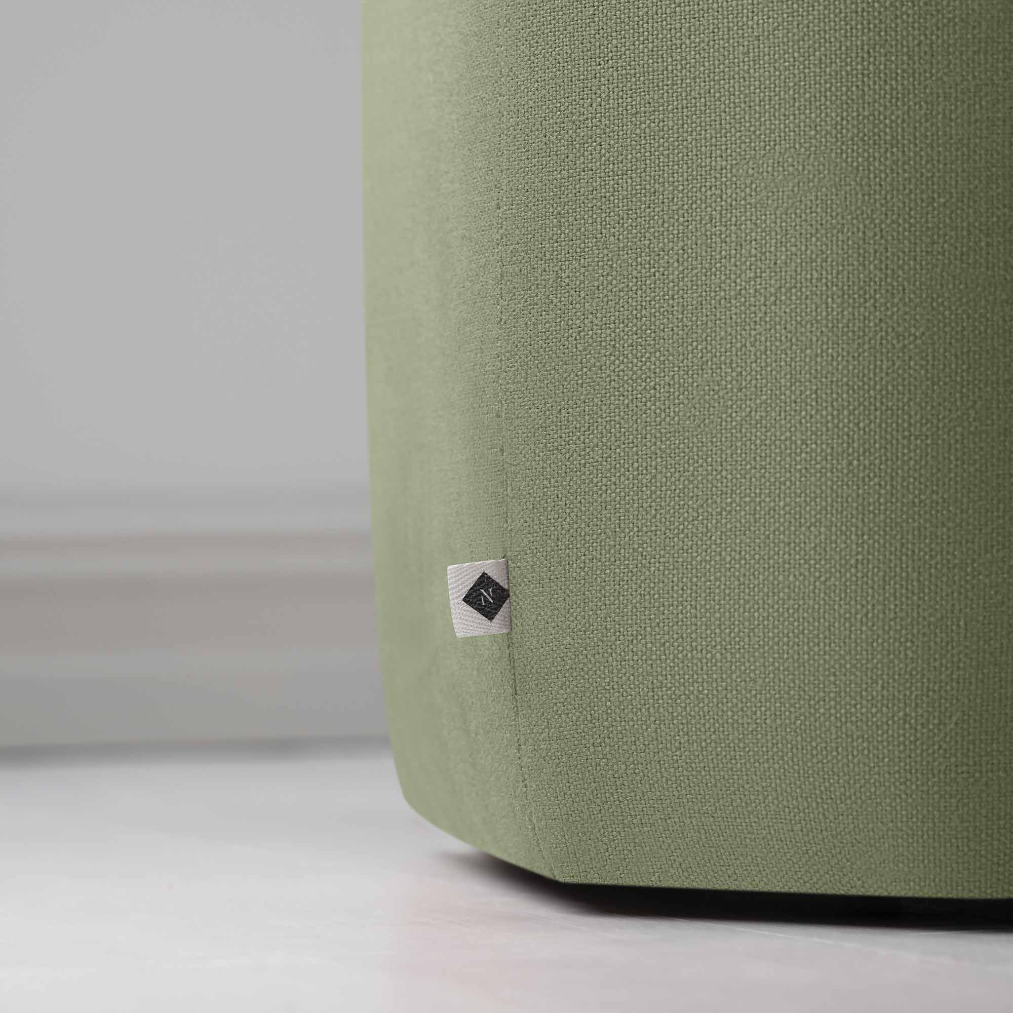 Thither Hexagonal Ottoman in Laidback Linen Moss - Image 6