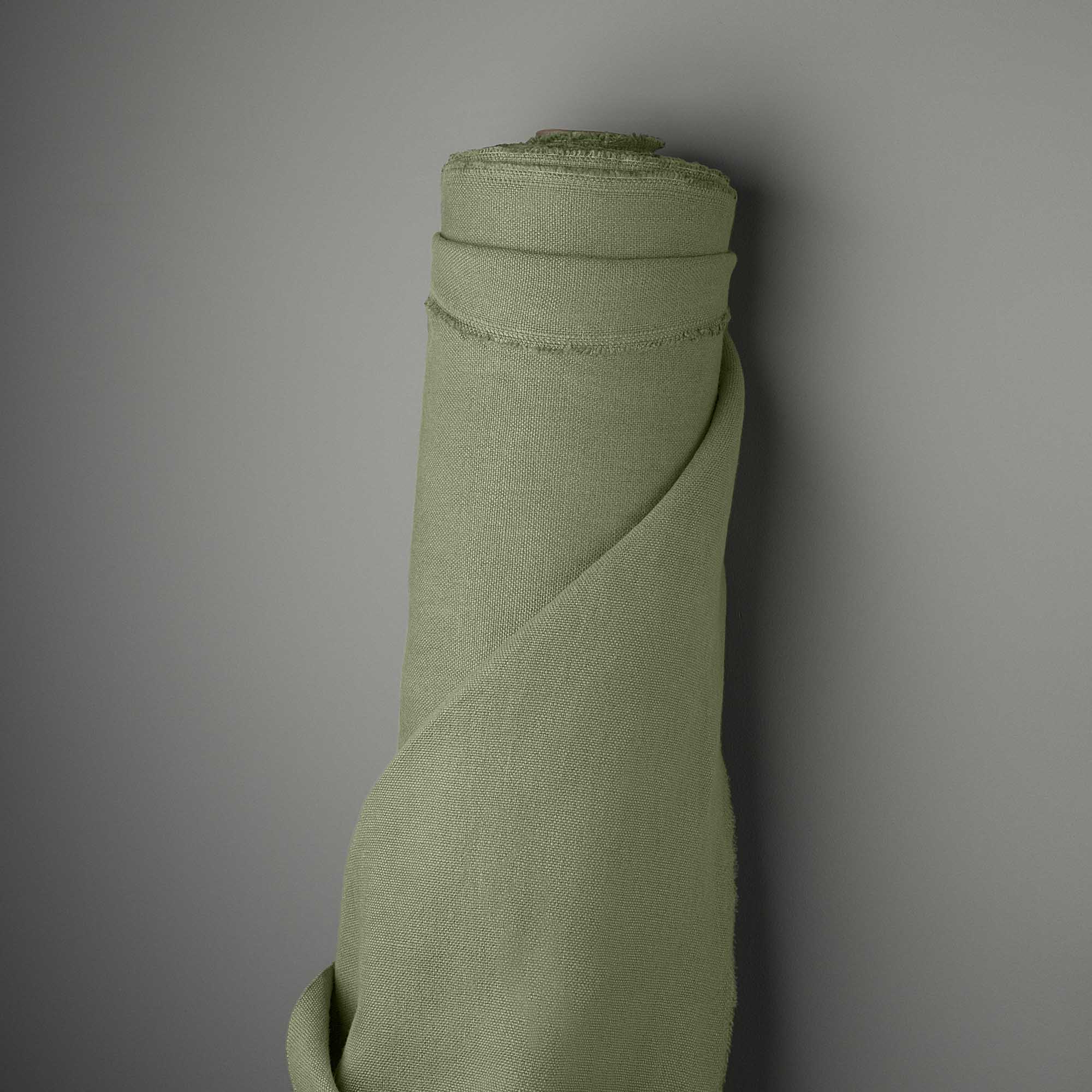 Thither Hexagonal Ottoman in Laidback Linen Moss - Image 8