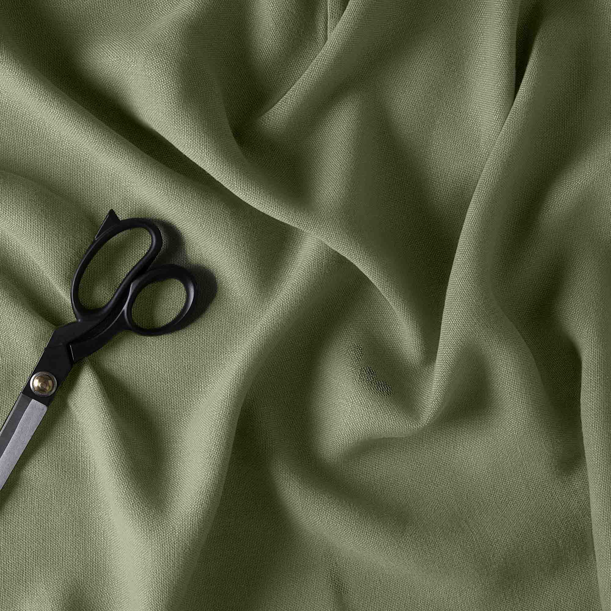 Thither Hexagonal Ottoman in Laidback Linen Moss - Image 9