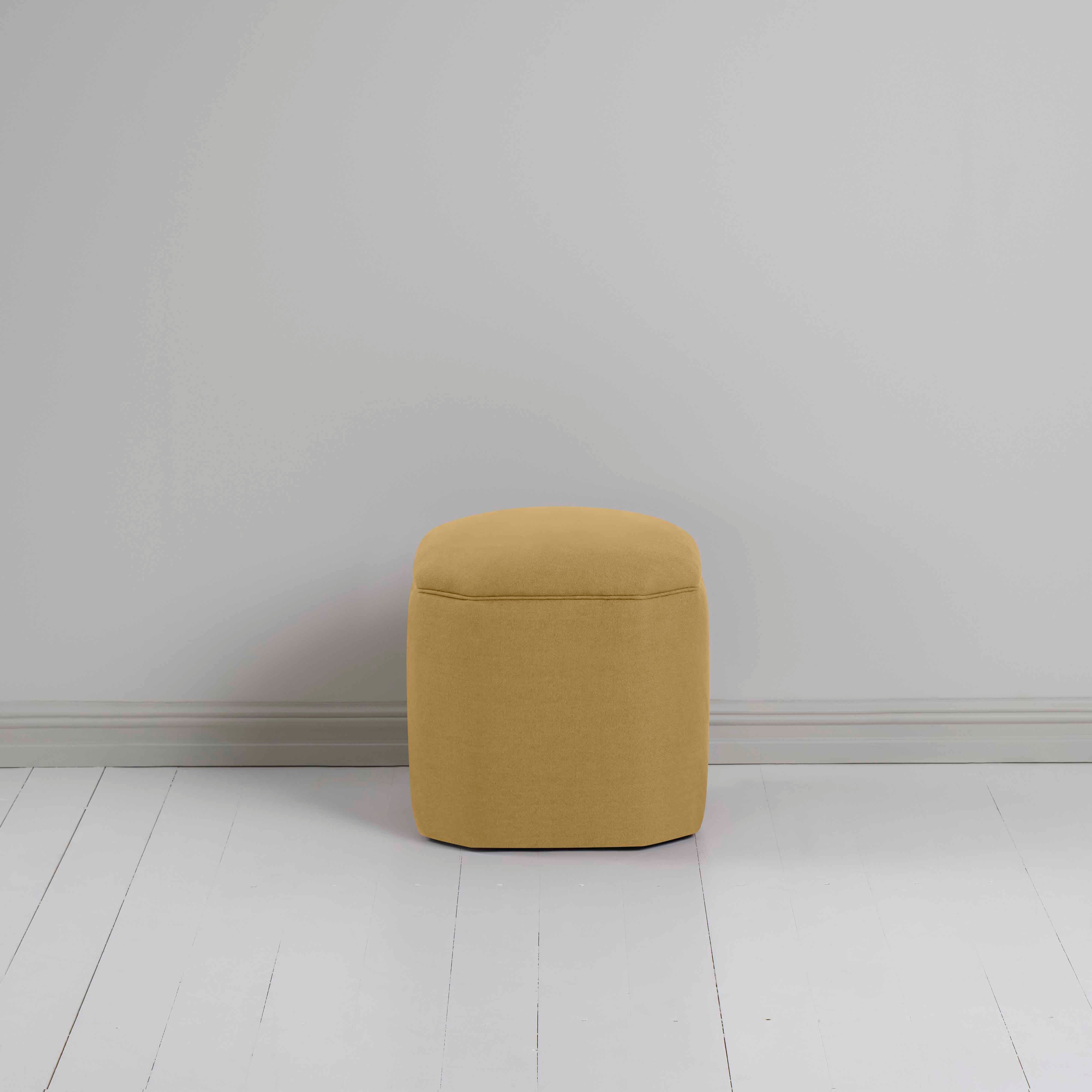 Thither Hexagonal Ottoman in Laidback Linen Ochre - Image 3