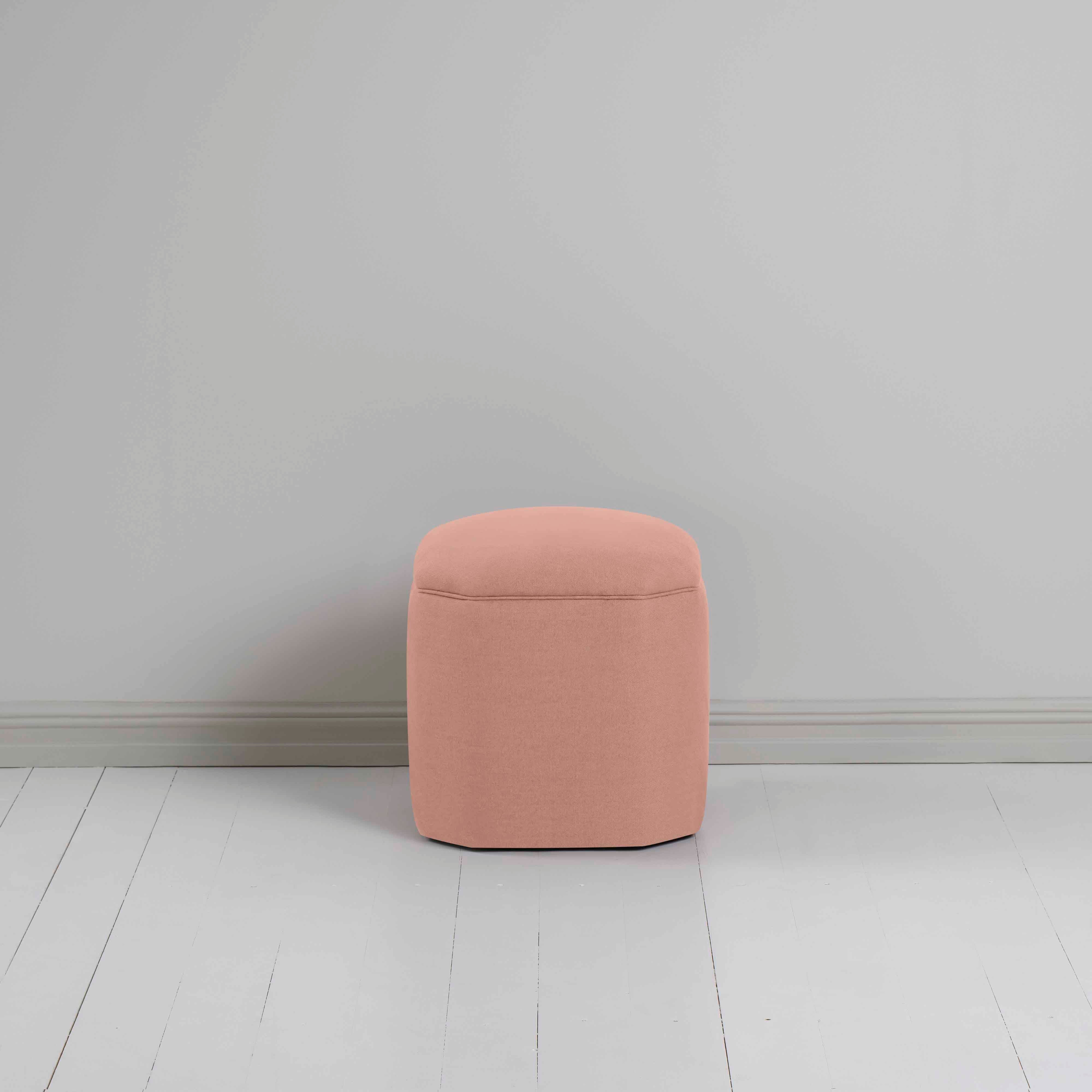 Thither Hexagonal Ottoman in Laidback Linen Roseberry - Image 3