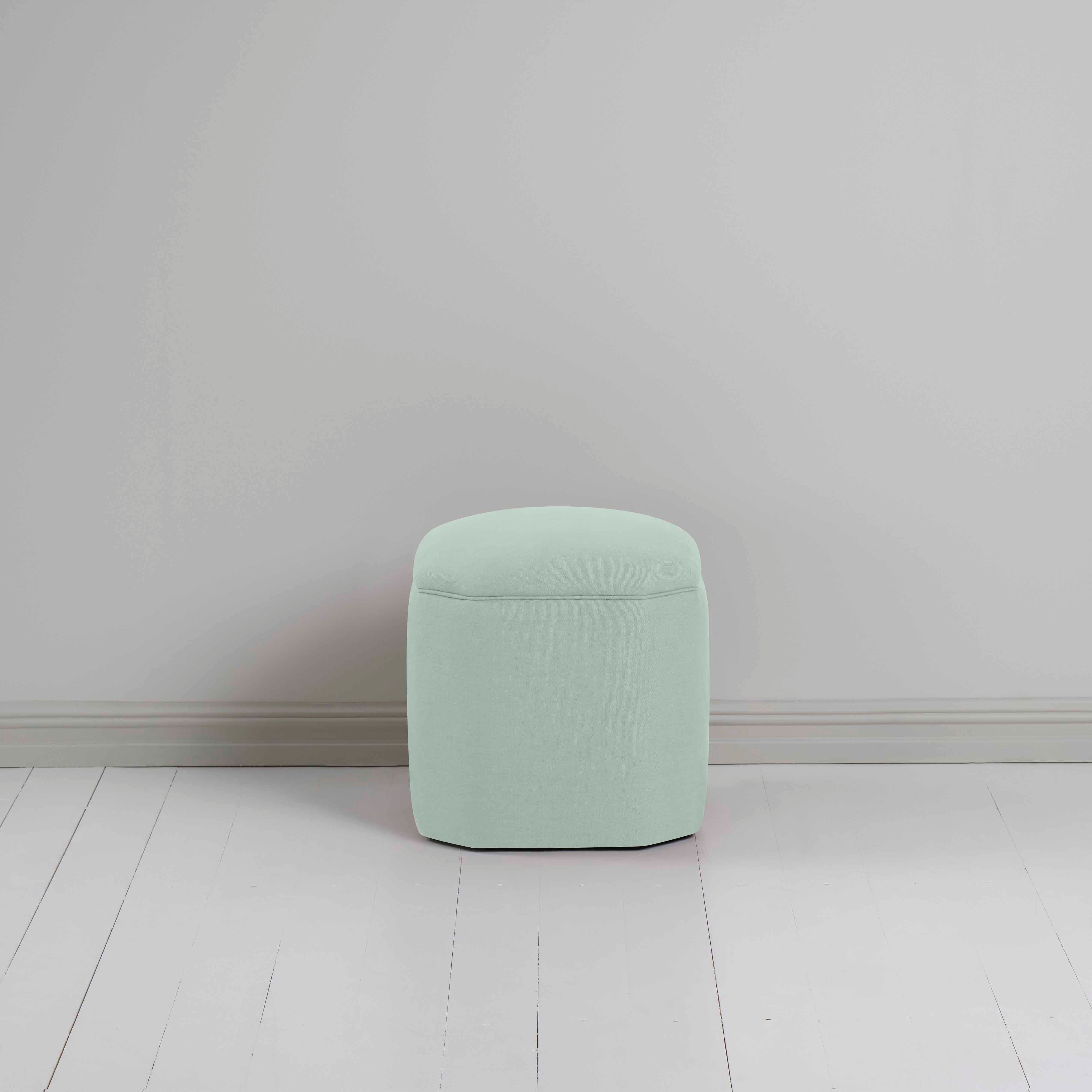 Thither Hexagonal Ottoman in Laidback Linen Sky - Image 3
