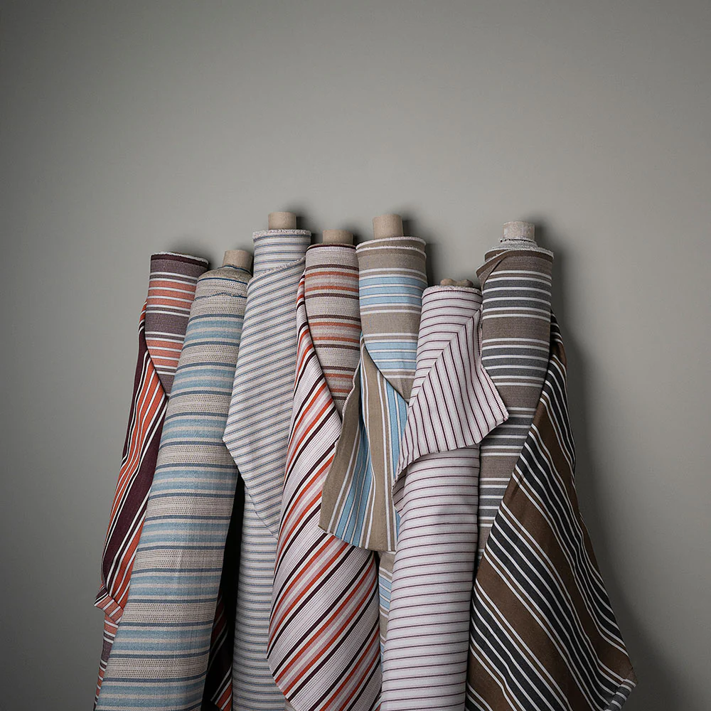 Mid-weight Organic Cotton, Ticking Aqua Brown - Image 4