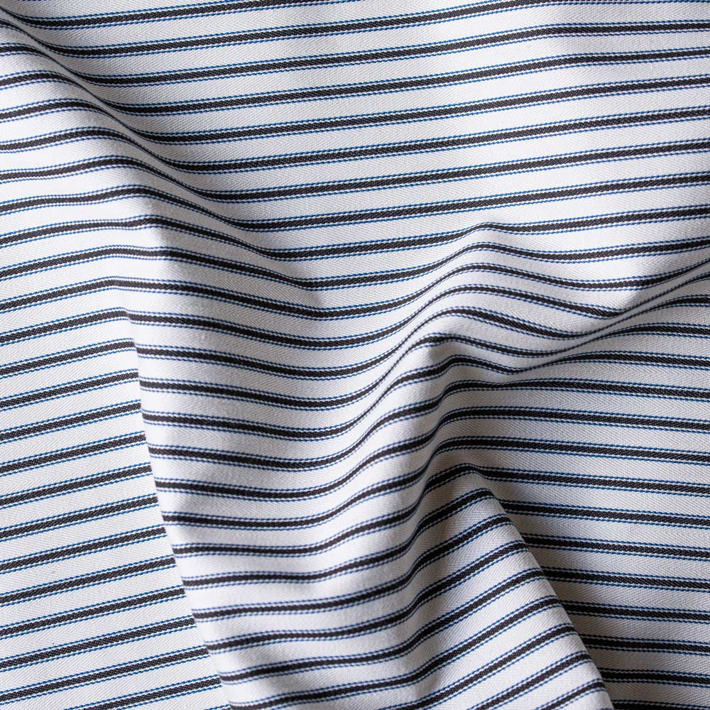 Mid-weight Organic Cotton, Ticking Chocolate Navy - Image 3