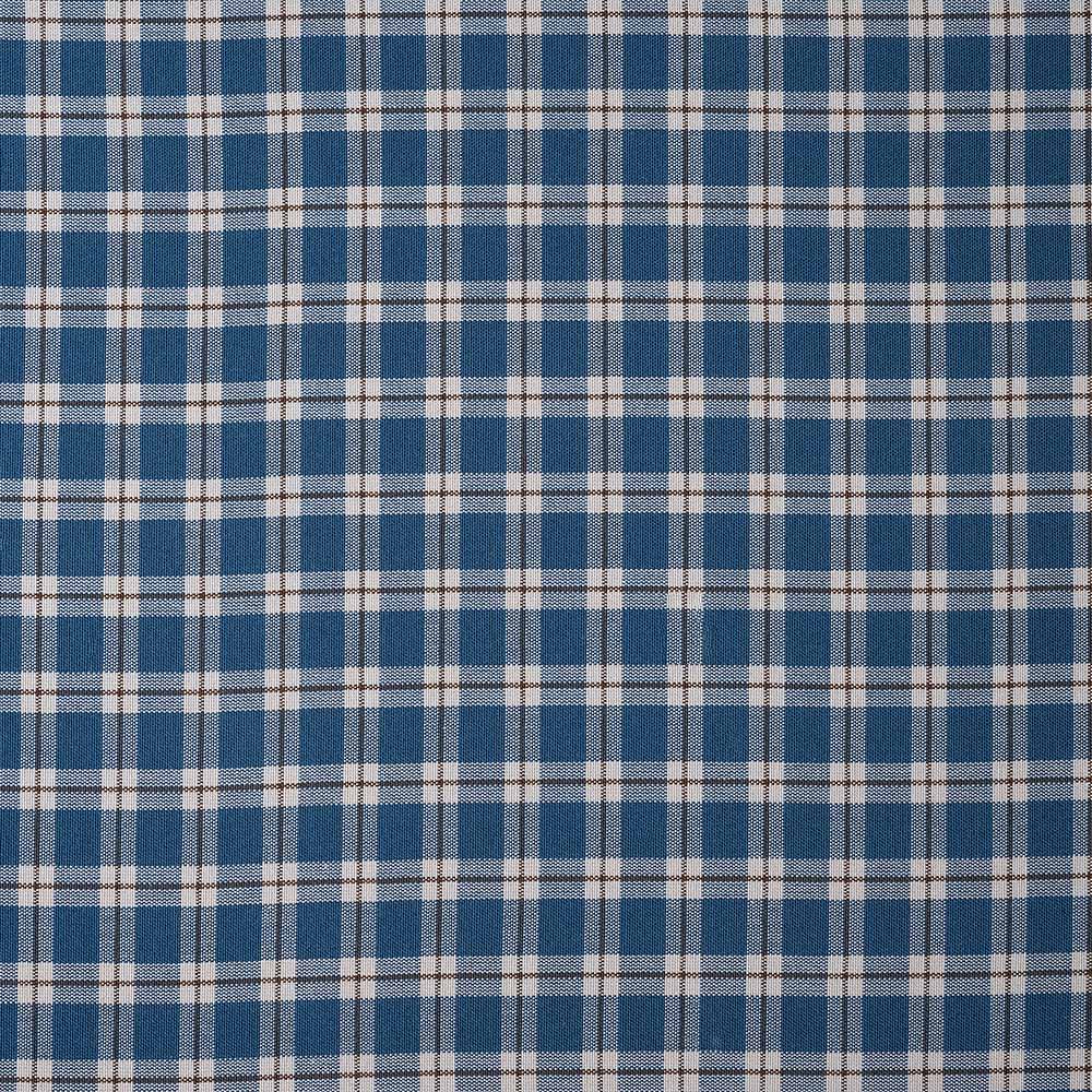 Mid-weight Organic Cotton, Well Plaid Blue Brown - Image 3
