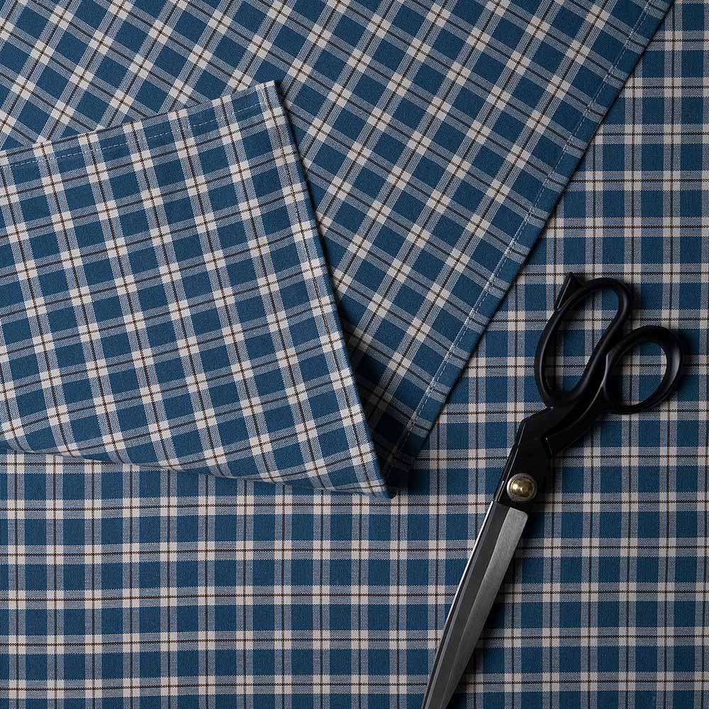 Mid-weight Organic Cotton, Well Plaid Blue Brown - Image 4