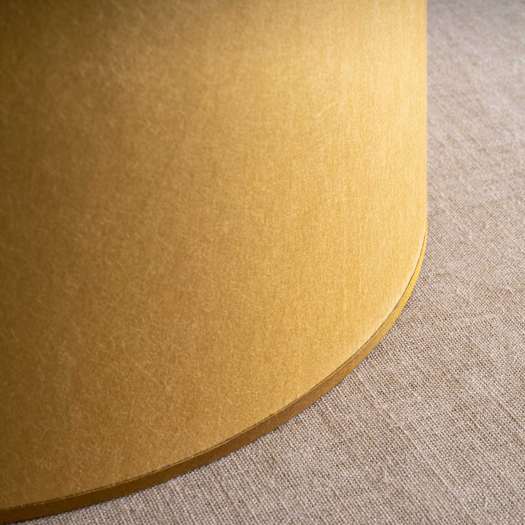 Whimsical Tall Straight Empire Lamp Shade in Mustard with Antiqued Gold Trim - Image 4